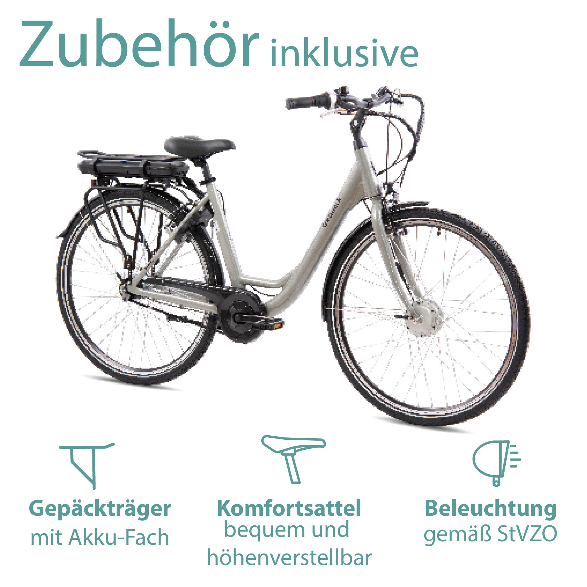 Tretwerk E-Bike »Cloud«, 7 Gang, Shimano, Frontmotor 250 W, (im Retro-Stil), Pedelec, Elektrofahrrad für Damen u. Herren