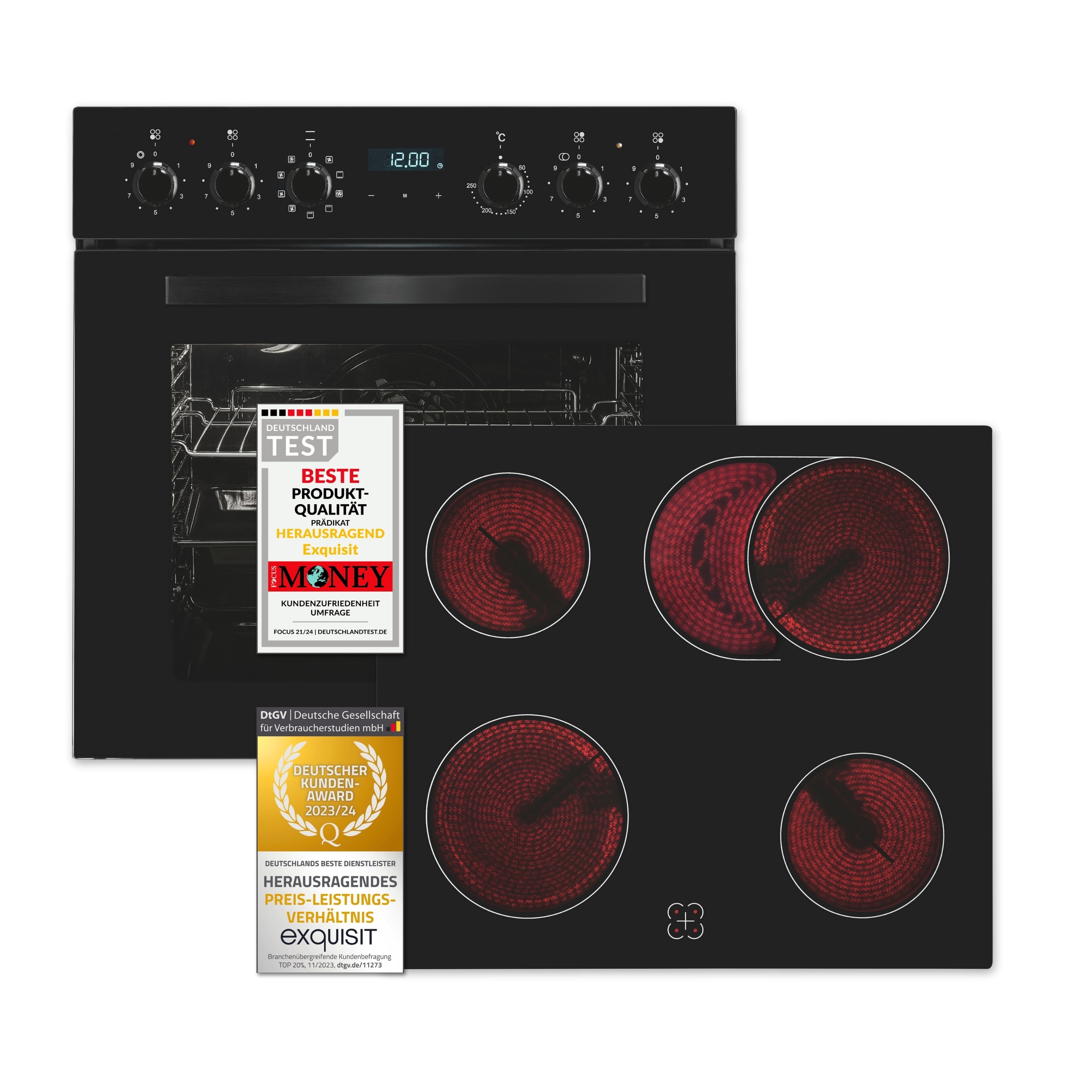 exquisit Elektro-Herd-Set "EHE285-HBZ-020schwarz" günstig online kaufen
