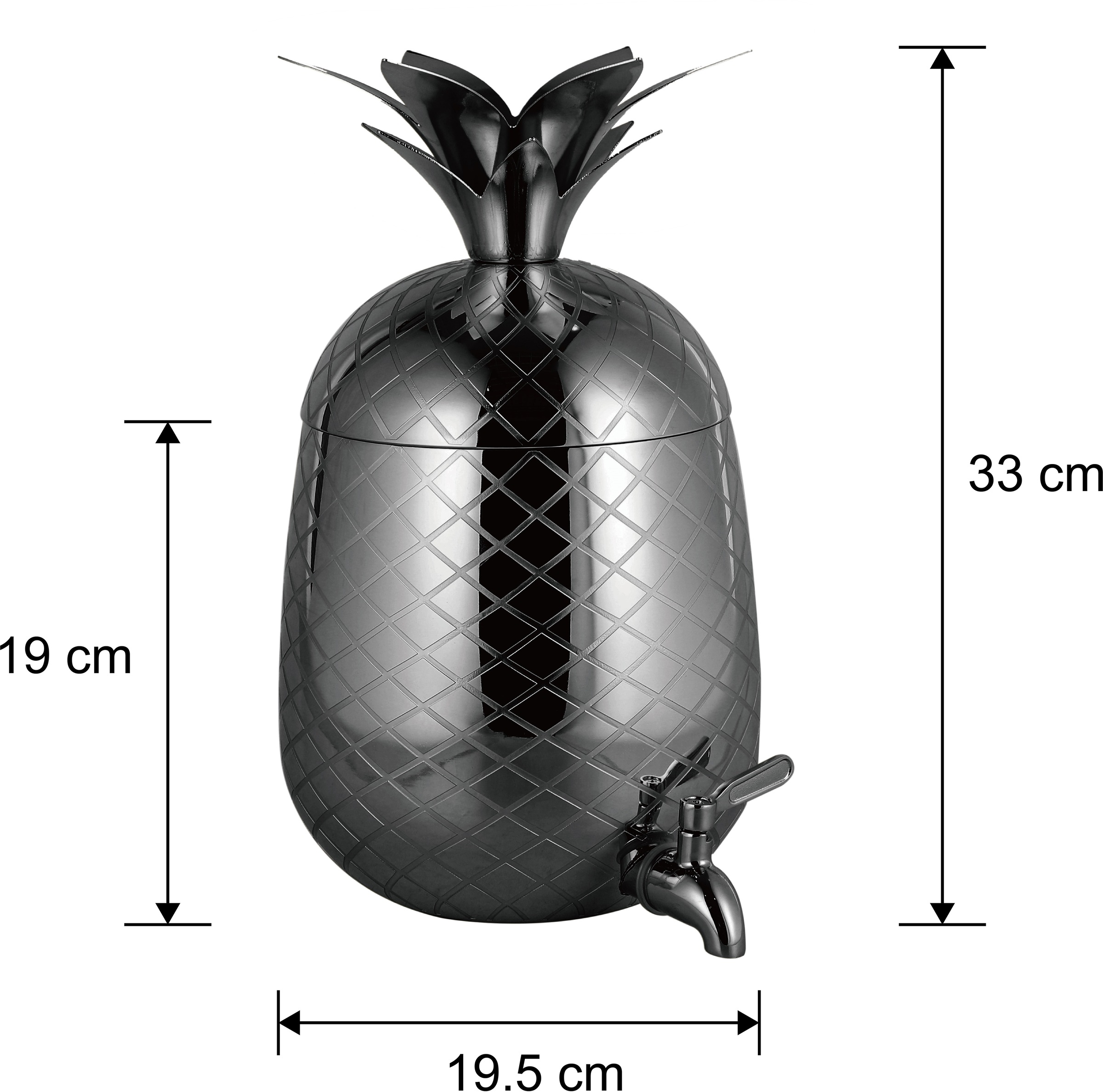 ECHTWERK Getränkespender »Ananas/ Pineapple«, mit Zapfhahn aus hochwertigem Edelstahl, 33 x 19,5 cm, 4,7 L