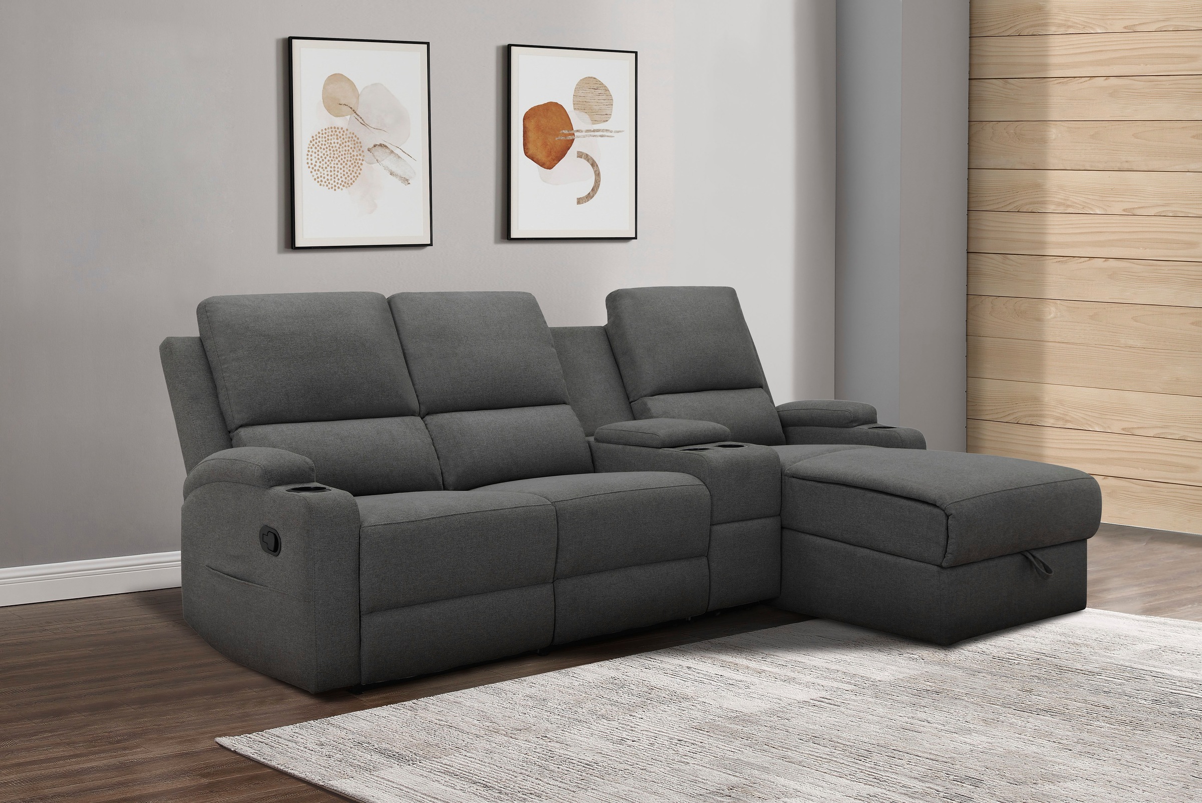 Home affaire Ecksofa »NAPORI Multimediasofa, 3er Kinosessel XXL, L-Form, 3 günstig online kaufen