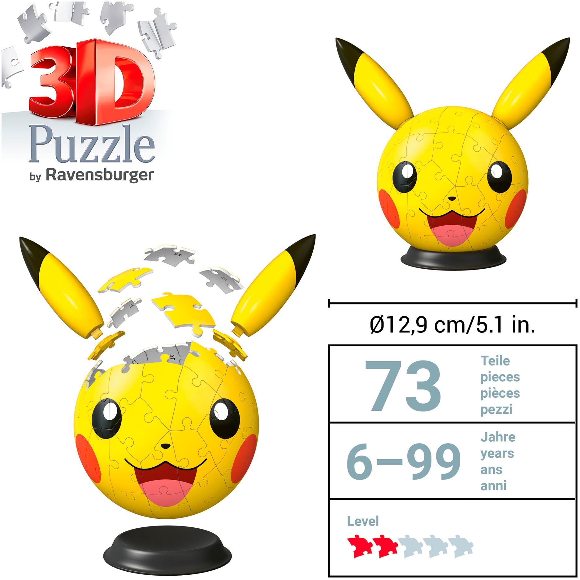 Ravensburger Puzzleball »Pokémon Pikachu mit ansteckbaren Ohren« Made in Europe