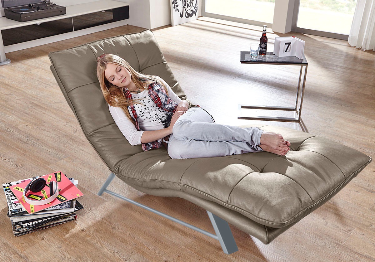 W.SCHILLIG Relaxliege »daily dreams«, in Waffelkissen-Optik, wahlweise mit Motor, Kufengestell, in 2 Breiten