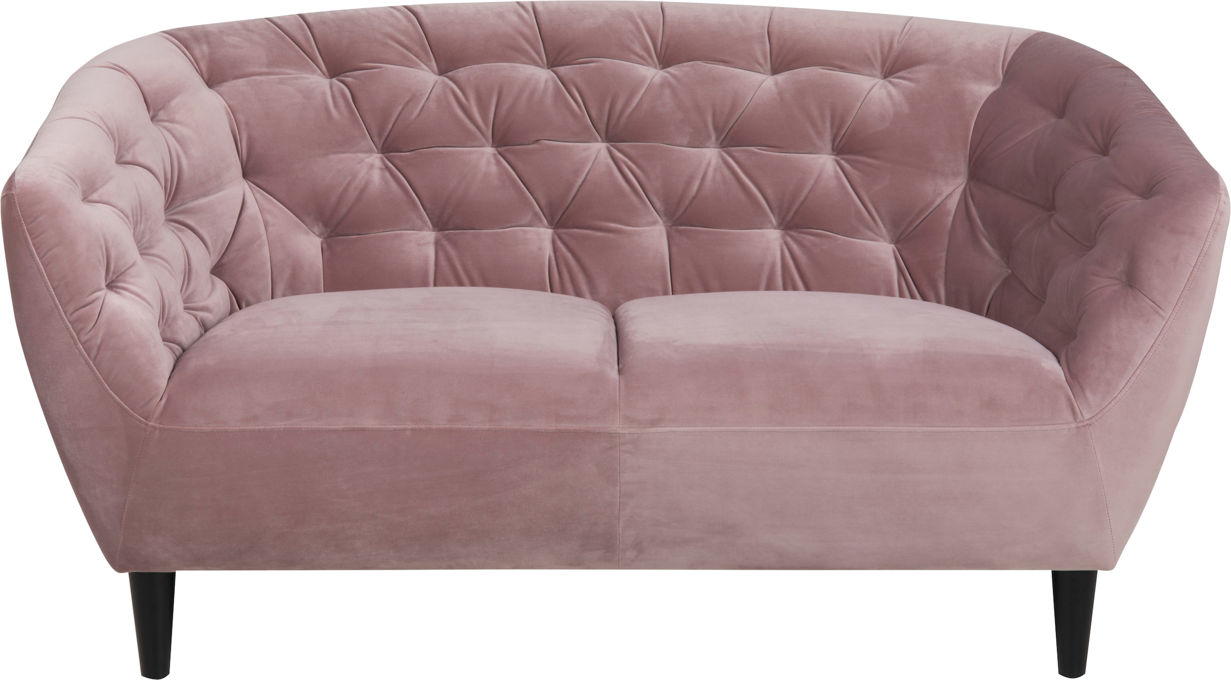 Actona Group 2-Sitzer »Ria Sofa, Couch, Doppelsofa, Loveseat, « Samtstoff, Massivholz-Beine, Taschenfederkern, Tufting, Mit Armlehnen