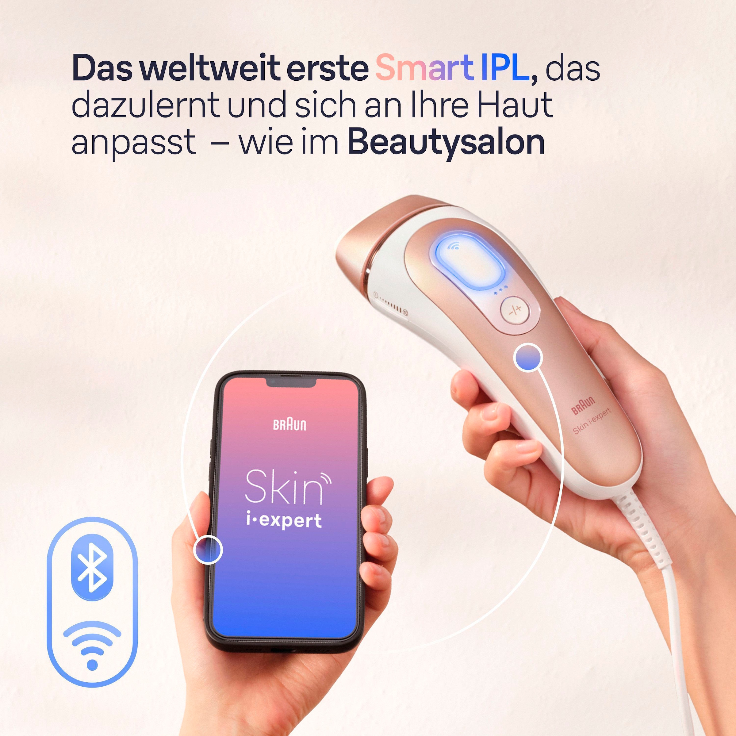 Braun IPL-Haarentferner »Smart Skin i·expert PL7387«, 4 Aufsätze für Gesicht & Körper, Venus Rasierer & Aufbewahrungsbox