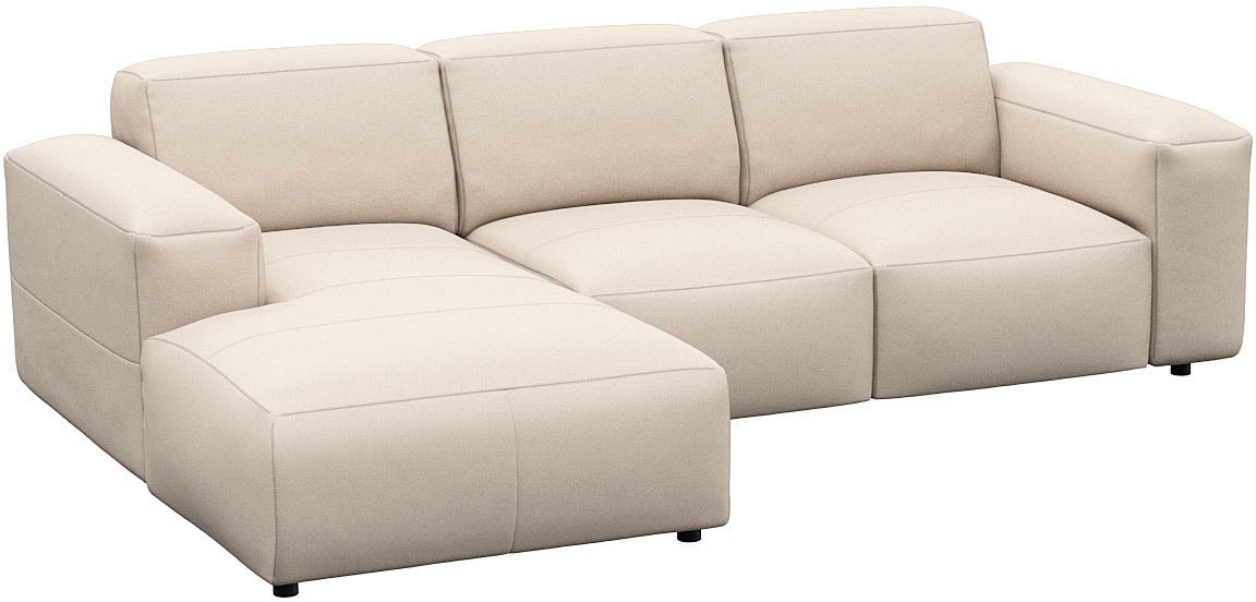 FLEXLUX Ecksofa »Lucera Chaislongue rechts oder links, L-Form, bequem«, modern & anschmiegsam, Kaltschaum, Stahl-Wellenunterfederung