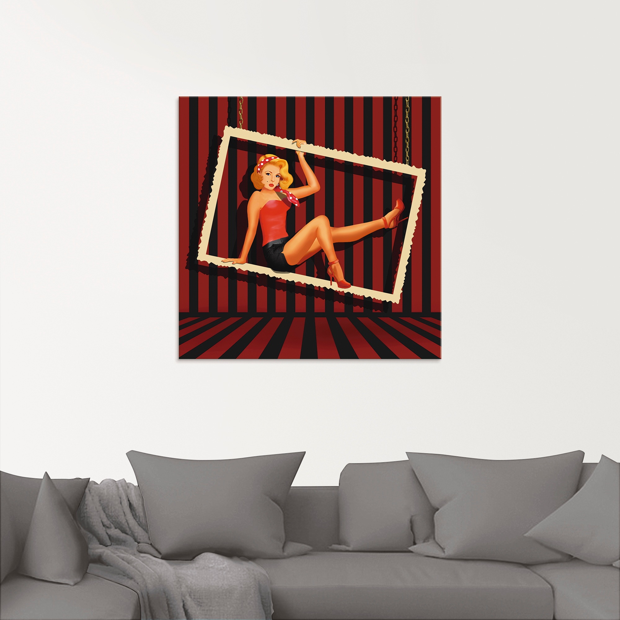Artland Glasbild »Schönheit aus den 50er Jahren«, Frau, (1 St.), in verschiedenen Größen