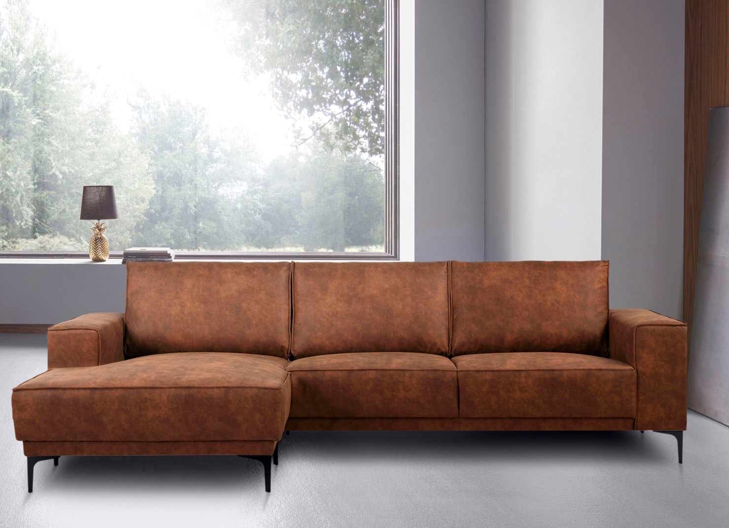 Places of Style Ecksofa »Polsterecke Oland, Struktur, Flachgewebe, Luxus-Mi günstig online kaufen