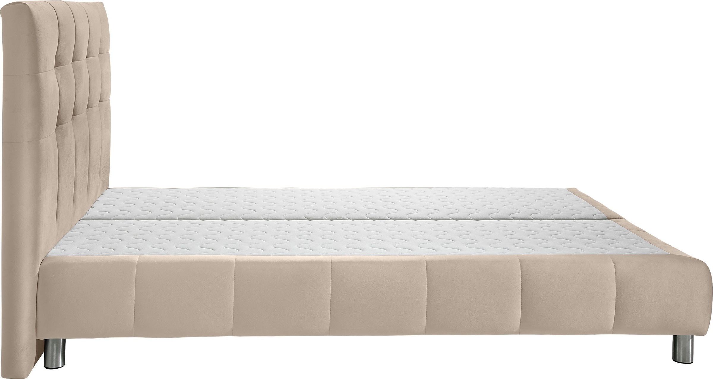 andas Boxspringbett »Salo XXL«, in Samtoptik oder Struktur, 6 Breiten in Überlänge 220cm, 4 Härtegrade