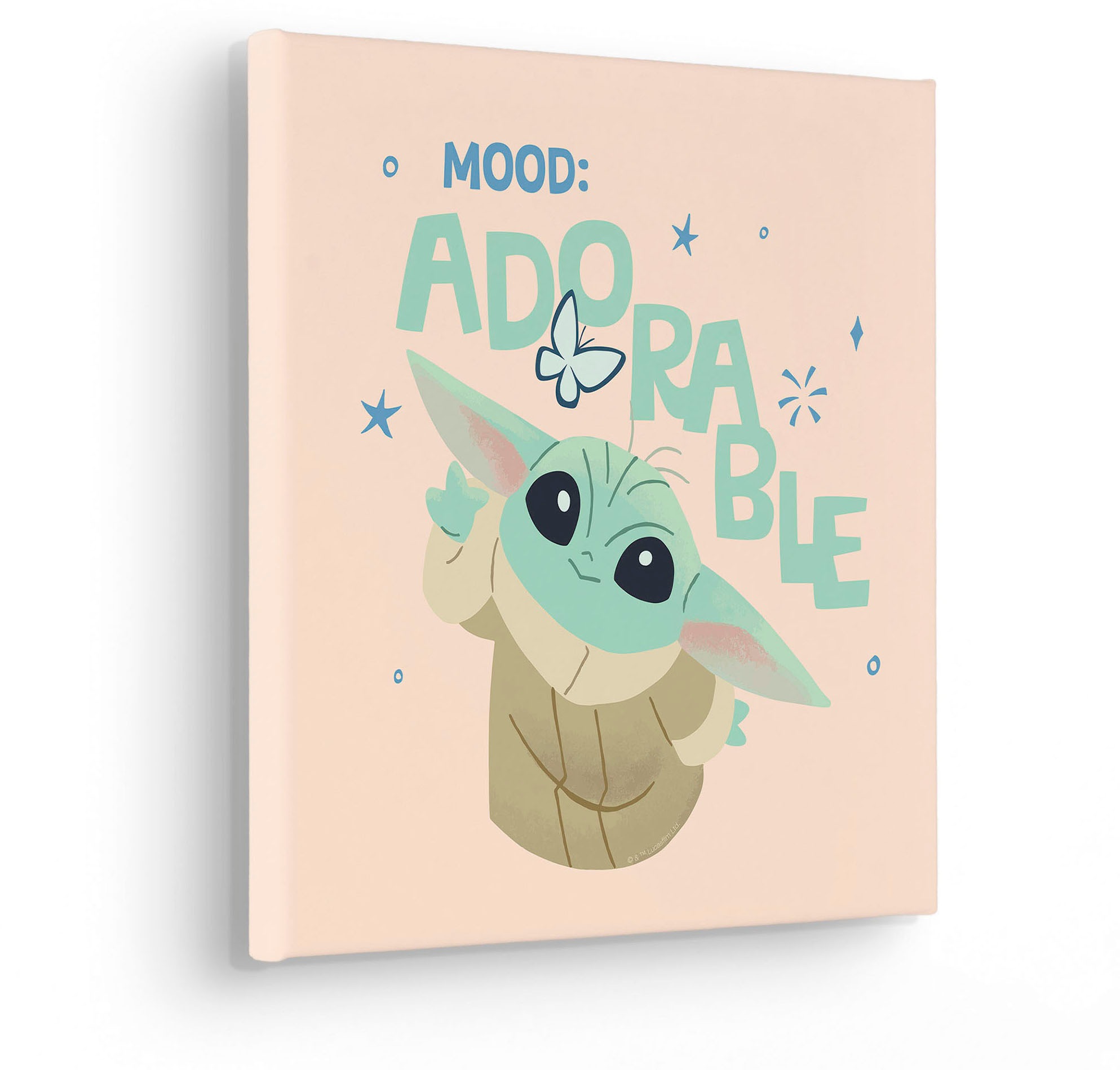 Komar Leinwandbild »The Mandalorian Little Grogu Adorable - Größe 30 x 30 cm«, Disney, (1 St., 30 x 30 cm (Breite x Höhe), Keilrahmenbild mit Echtholzrahmen, Kinderzimmer