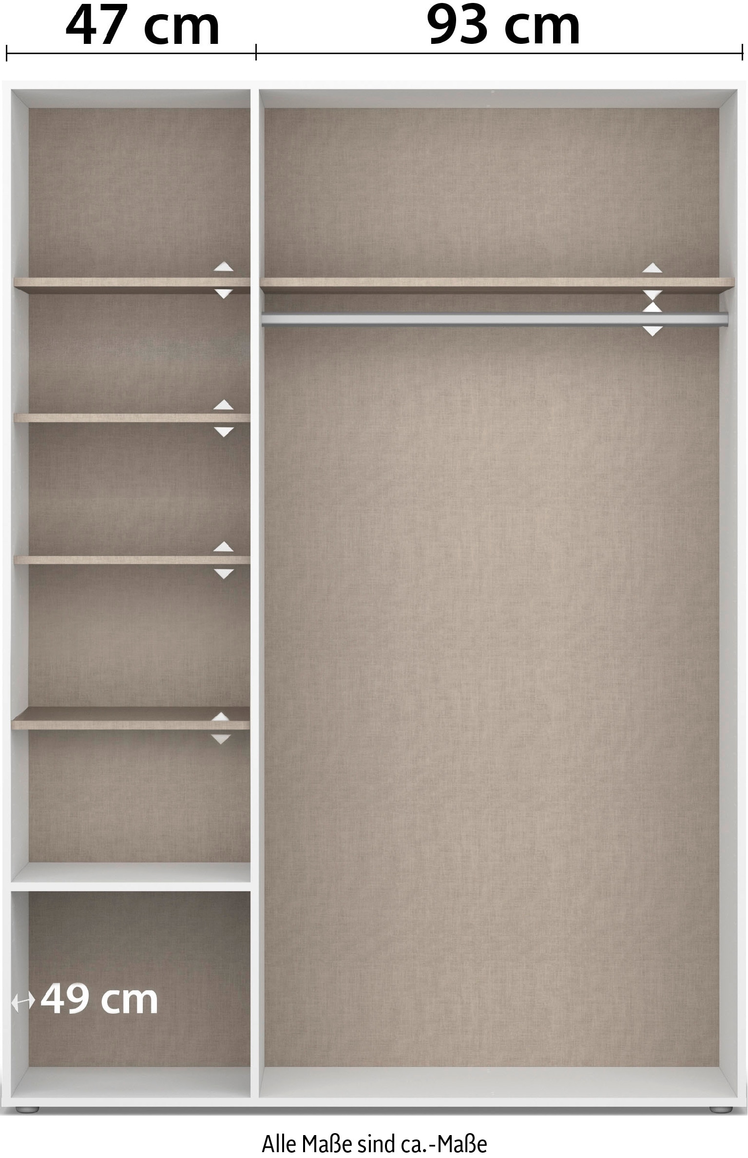 rauch Drehtürenschrank »Kleiderschrank Schrank Garderobe Wäscheschrank VOYAGER«, (in 3 verschiedenen Ausstattungen BASIC/CLASSIC/PREMIUM), moderne Griffe in Graumetallic mit Außenschubkästen MADE IN GERMANY