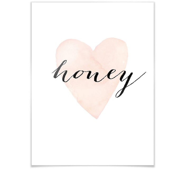 Wandbild, (1 Poster, Honig St.), Honey«, Bild, Schriftzug Poster Wall-Art Rechnung auf Wandposter kaufen Schriftzug, »Herz