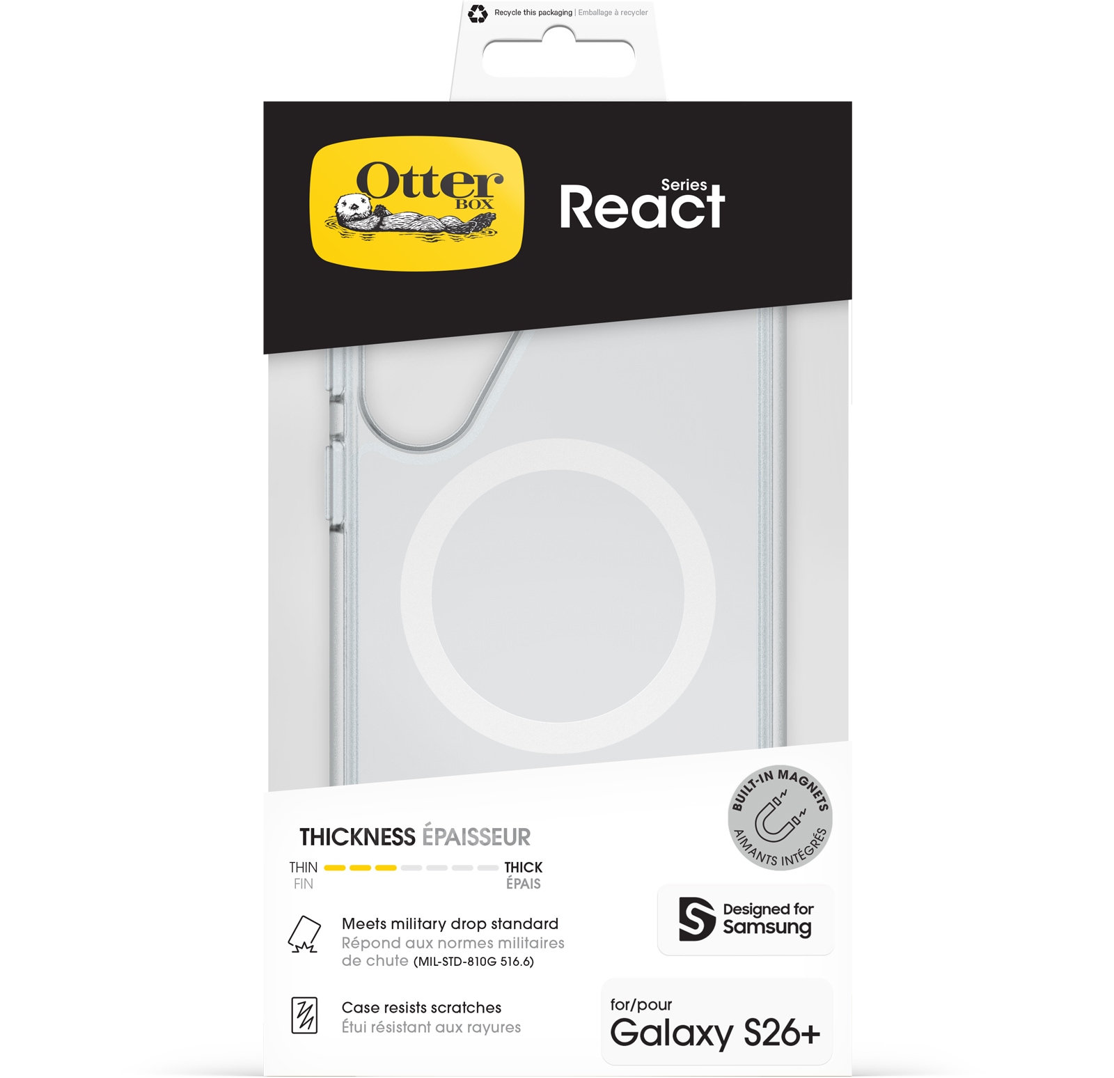 Otterbox Handyhülle »React Series Magnets für Samsung Galaxy S26+« Samsung Galaxy S26+ Backcover, Schutzhülle, Handyschutzhülle, Case, Schutzcase, stoßfest