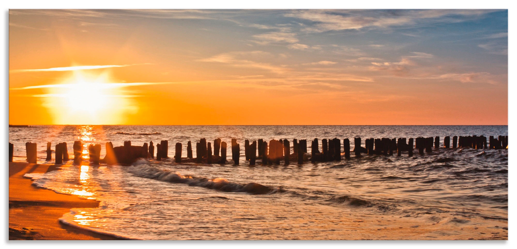 Artland Küchenrückwand »Schöner Sonnenuntergang am Strand«, (1 tlg.), Alu S günstig online kaufen