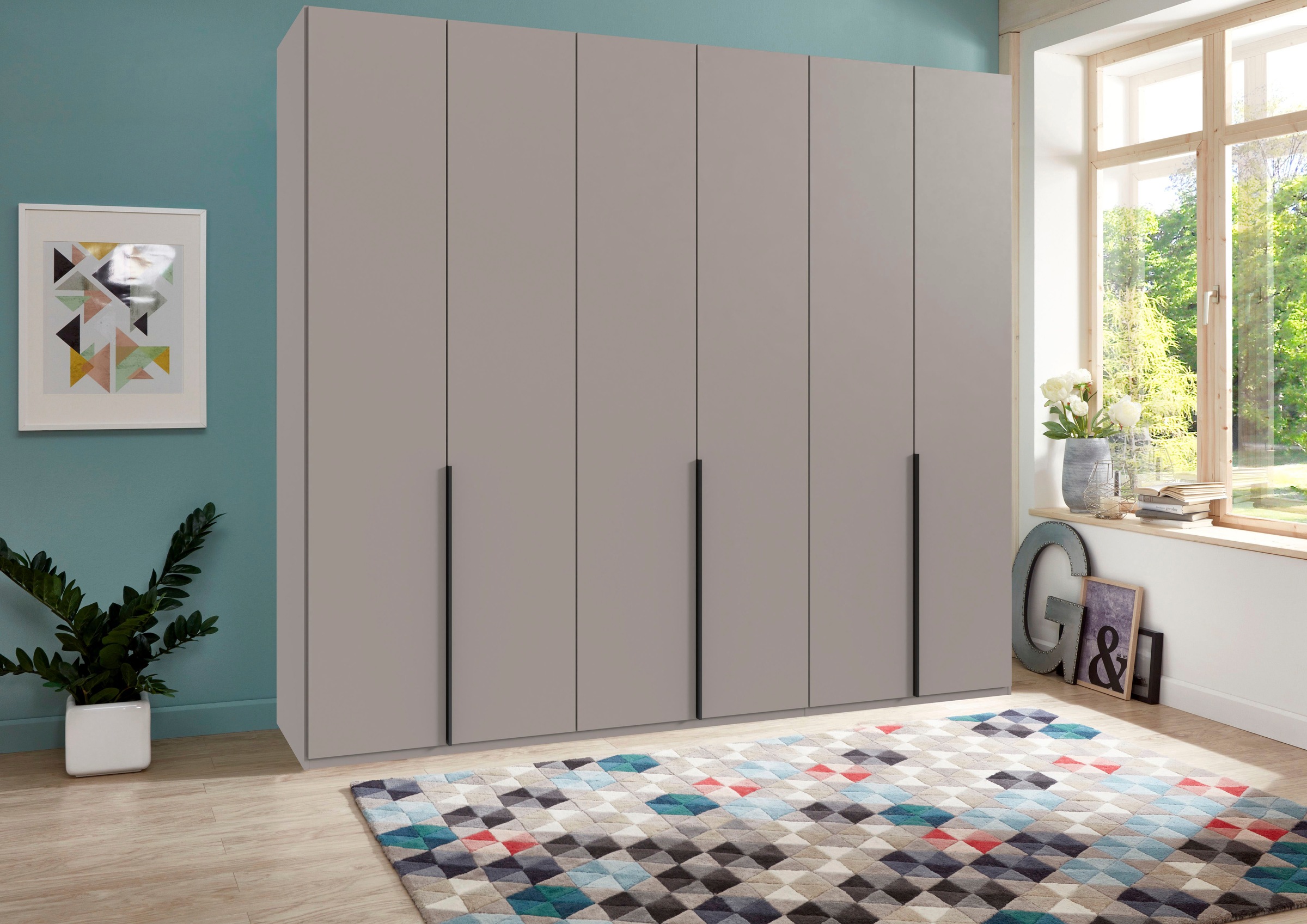 Wimex Kleiderschrank »Mugano,in 8 Breiten,3 Höhen,2 Tiefen, viele Farben, Made in Germany«, (in Basic oder Premium Ausstattung mit 2 weiteren Einlegeböden), mit langen oder kurzen Griffen aus Metall, mit oder ohne Spiegel