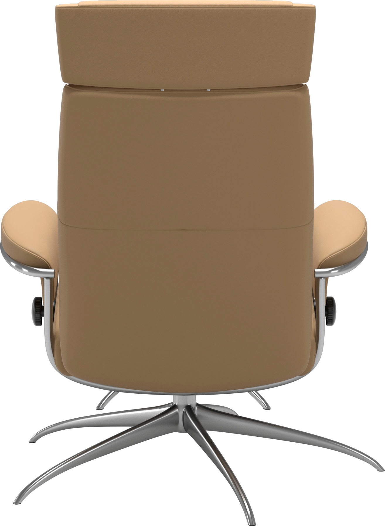 Stressless® Relaxsessel »Paris«, (Set, Relaxsessel mit Hocker), mit Hocker, Low Back mit Kopfstütze, mit Star Base, Gestell Chrom