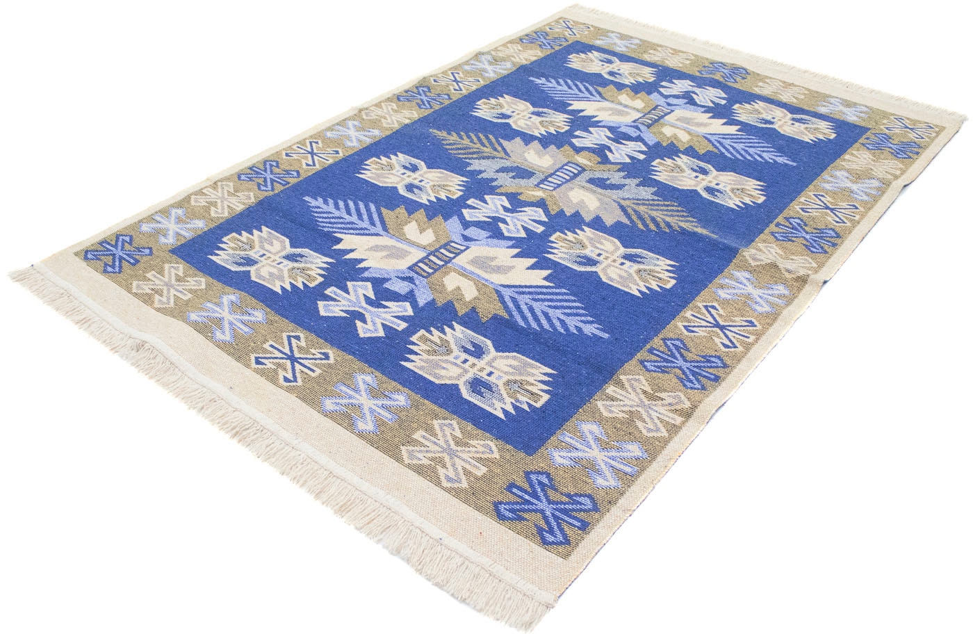 morgenland Wollteppich »Kelim Teppich - Trendy »Gizeh« Rechteckig«, rechtec günstig online kaufen