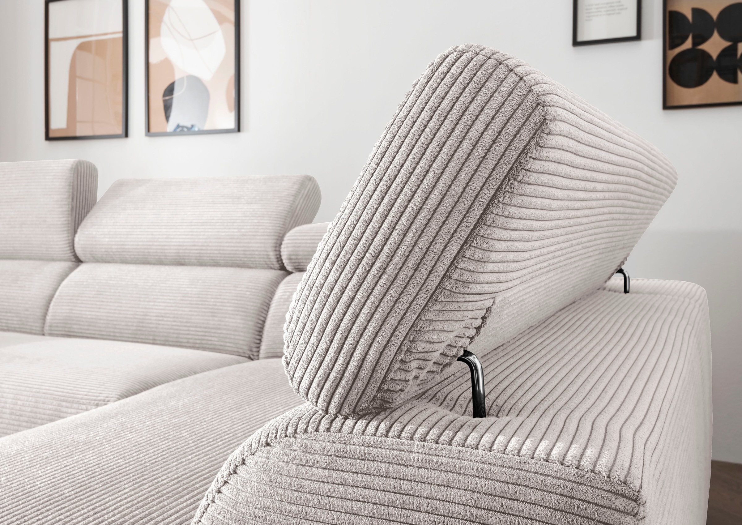 alina Ecksofa »Hikari«, wahlweise mit Sitzvorzug, in modernem Cordstoff, Breite 276 cm