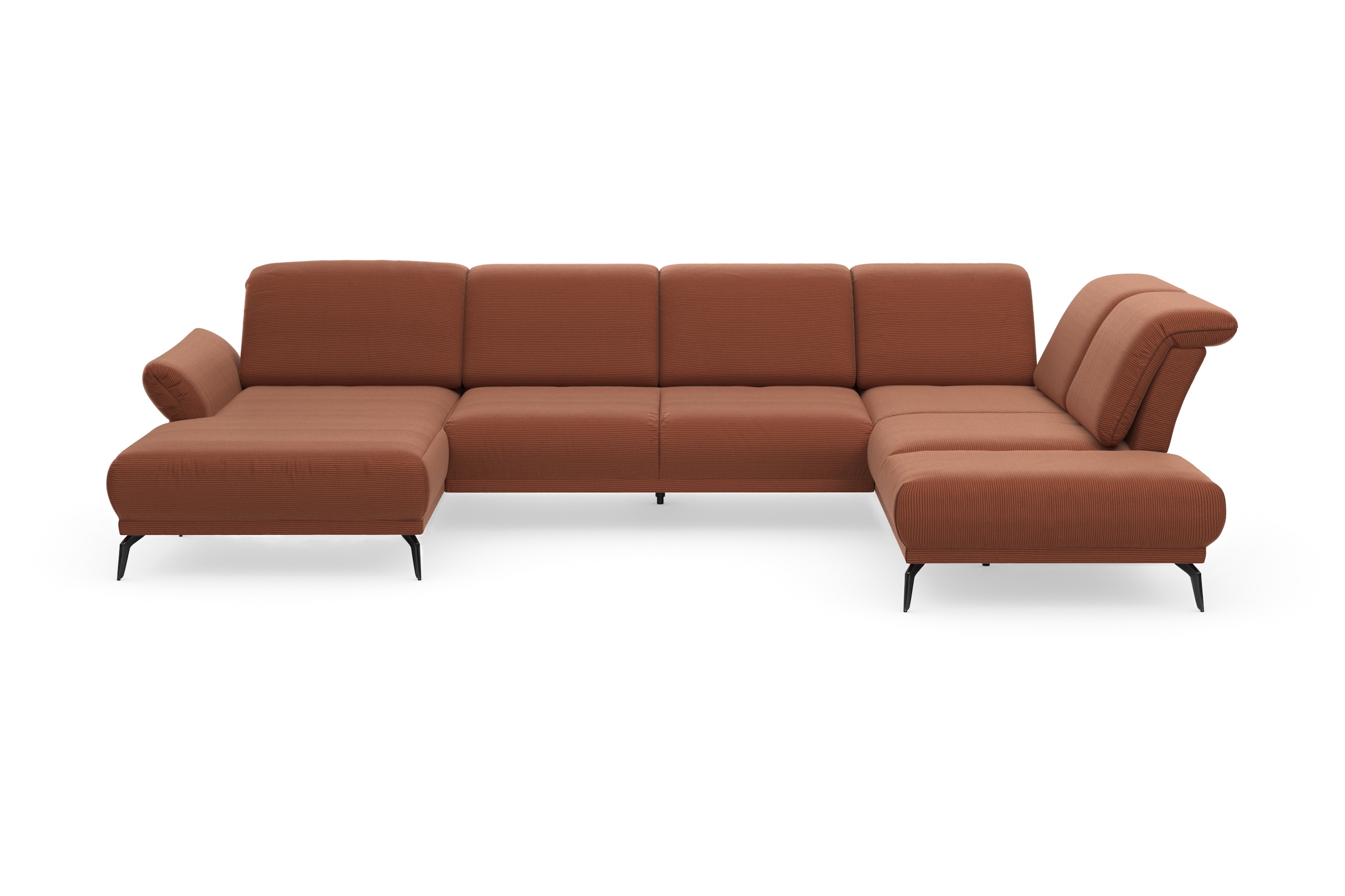 INOSIGN Wohnlandschaft »Coco U-Form«, Sitztiefen-, Arm- und Kopfteilverstellung, Cord-Bezug, Fußhöhe 15 cm