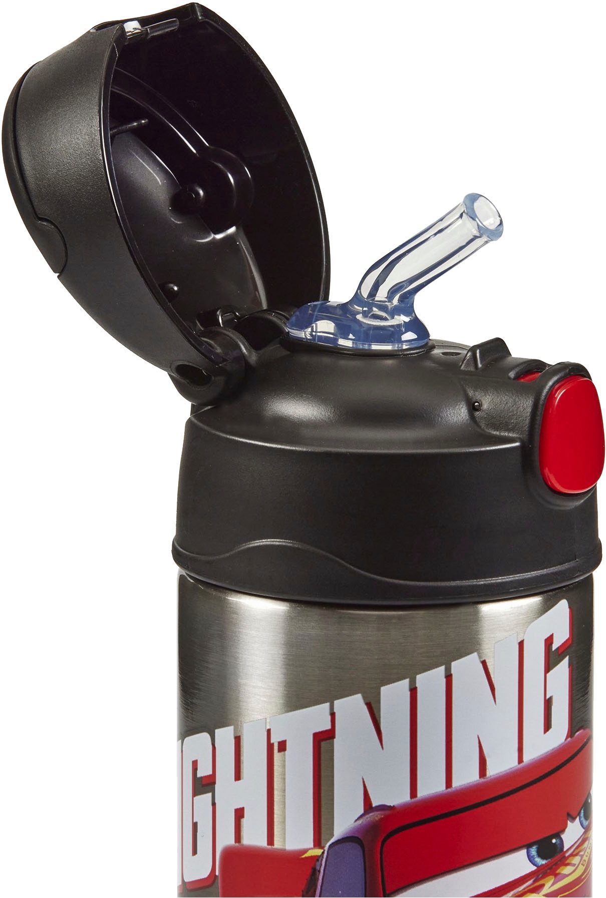 THERMOS Isolierflasche »FUNTAINER STRAW BOTTLE, doppelwandiger Edelstahl, spülmaschinenfest« 0,35l, mit Silikonstrohalm, absolut dicht