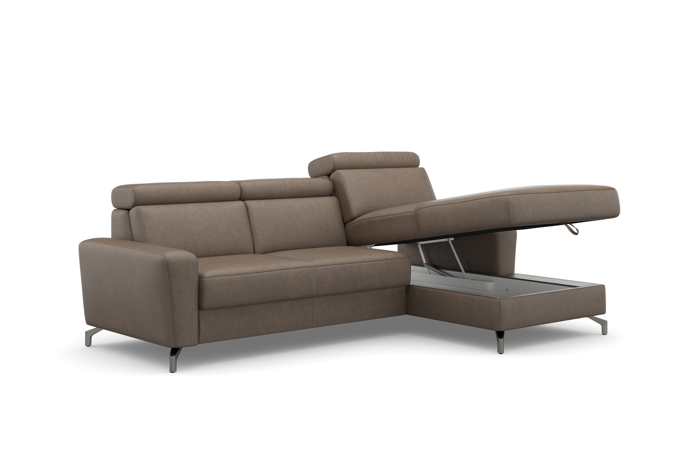 sit&more Ecksofa »Scarlett L-Form«, inklusive Kopfteilverstellung, wahlweise mit Bettfunktion, Bettkasten