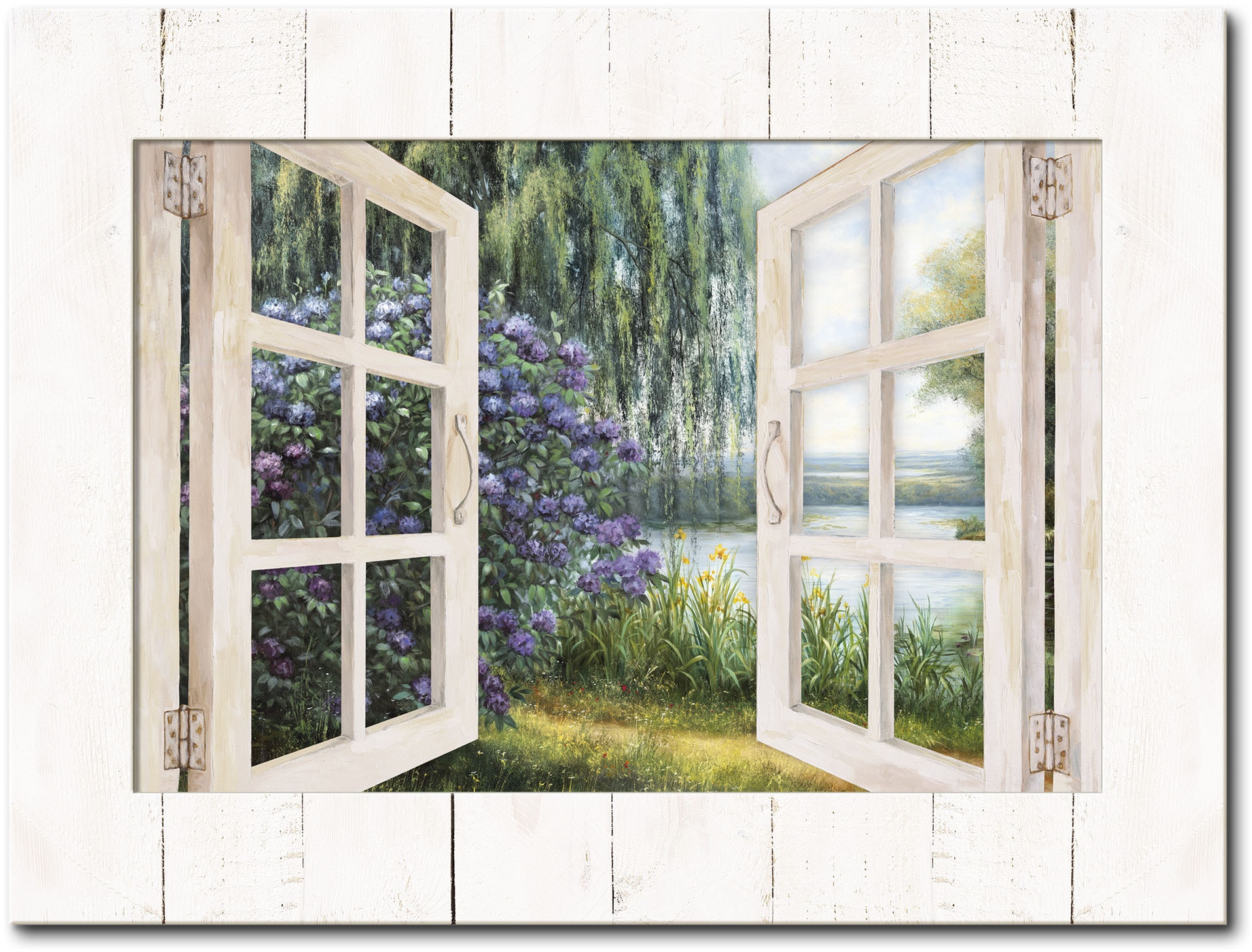 Artland Wandbild »Fensterblick - Am See«, Gewässer, (1 St.)