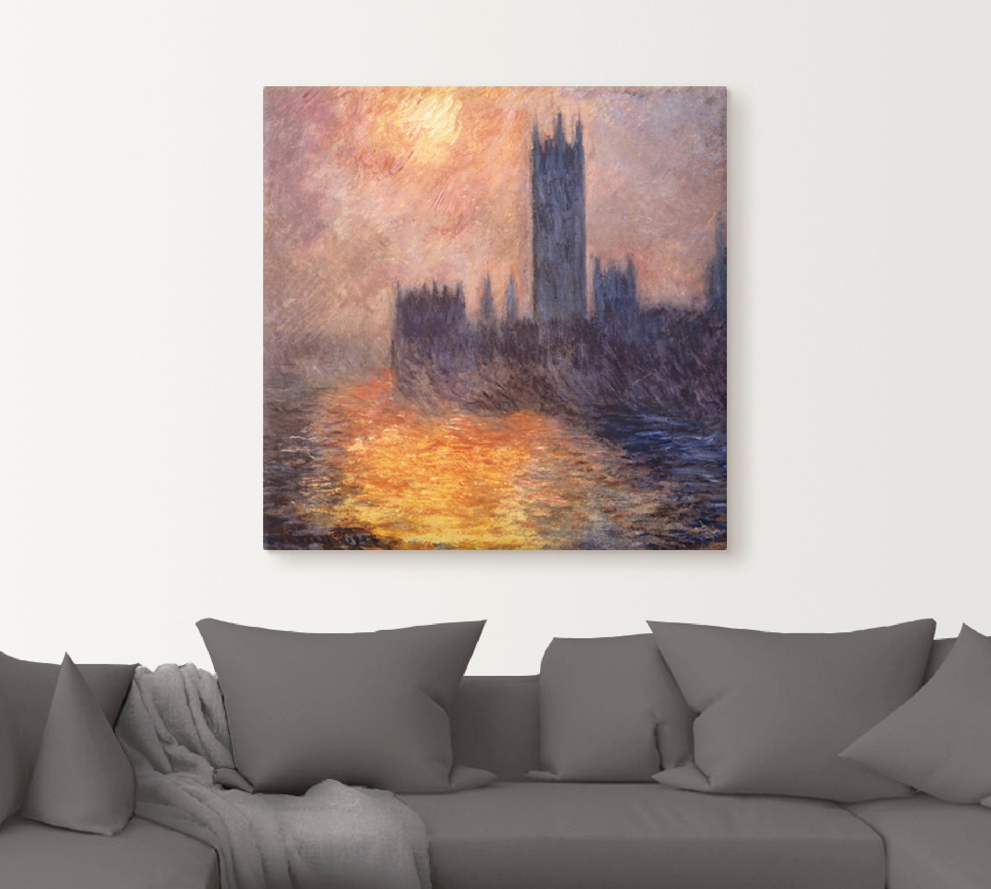 Artland Leinwandbild »Parlament in London bei Sonnenuntergang«, Sonnenaufgang & -untergang, (1 St.), auf Keilrahmen gespannt
