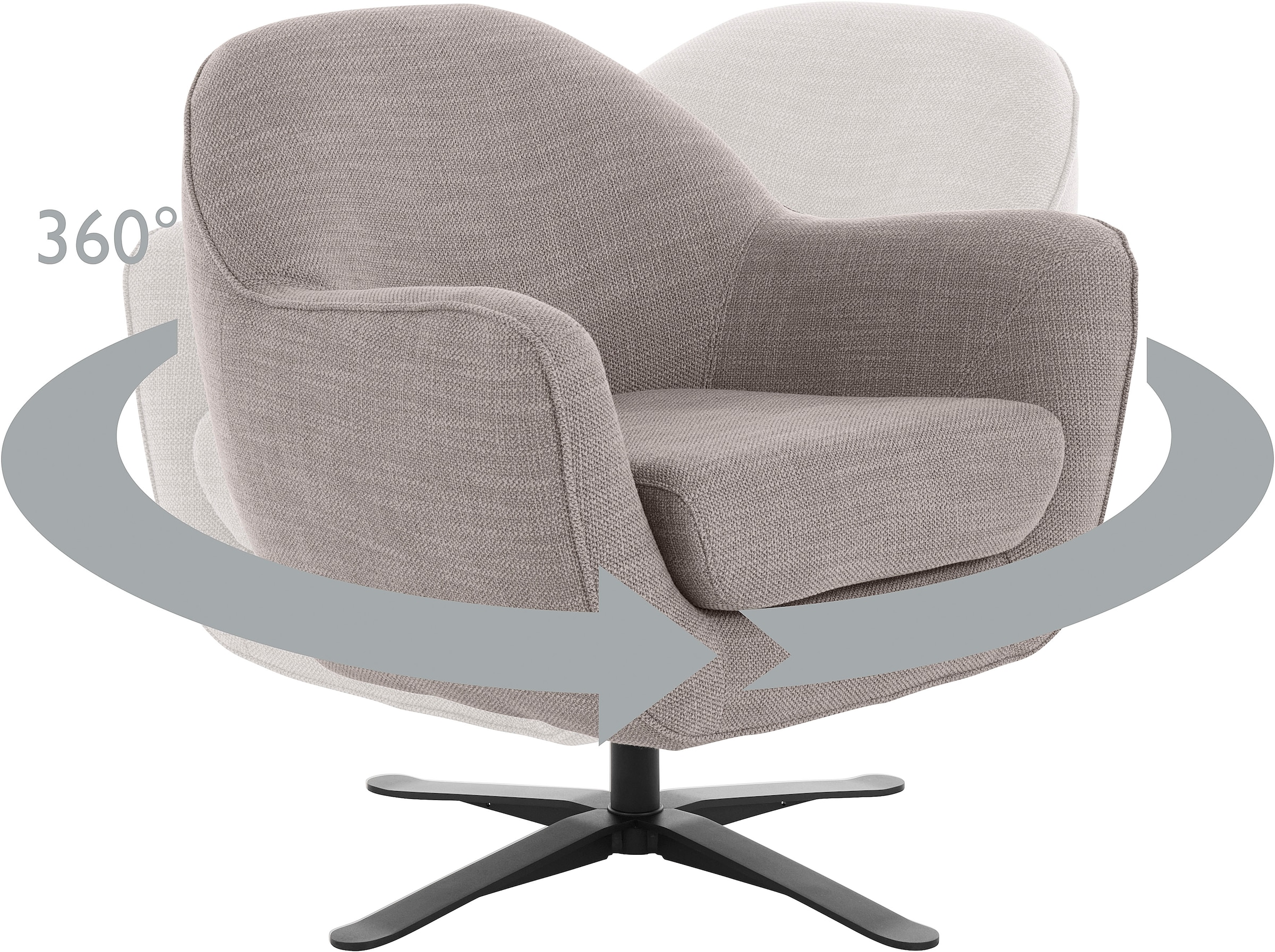 andas Drehsessel »Stavre, Loungesessel«, in moderner Optik, mit elegantem Drehfuß