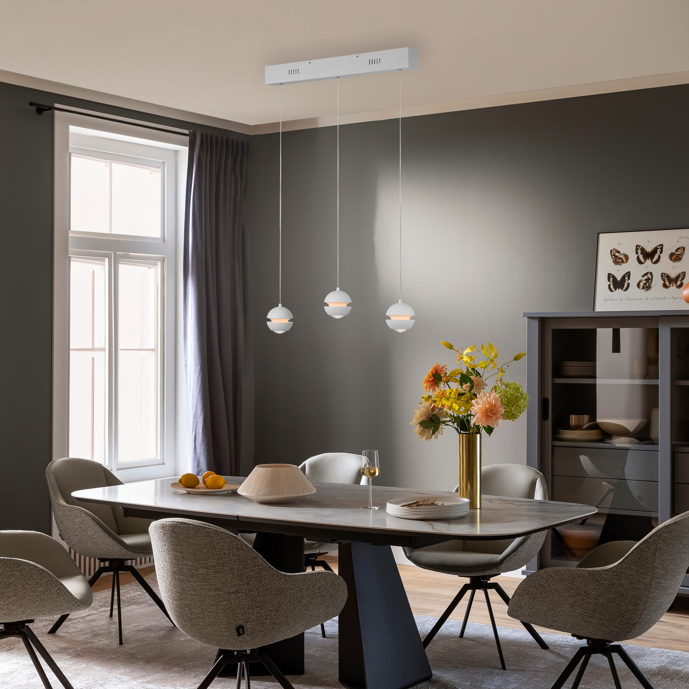 SCHÖNER WOHNEN-Kollektion LED Pendelleuchte »LINI« LED-Board 1 Stk. Warmweiß SCHÖNER WOHNEN Kollektion, 3-Stufen Dimmer, Comfort-Lift