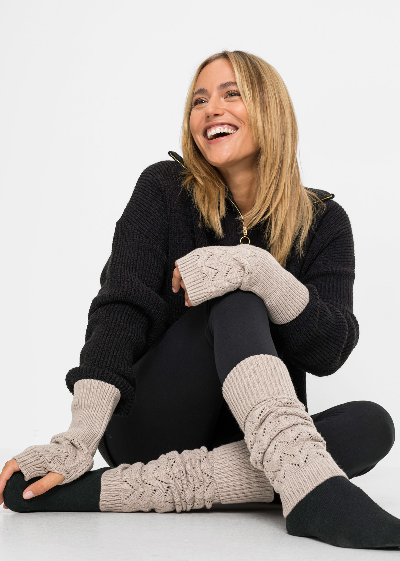 bonprix Armstulpen »Armstulpen und Beinstulpen (4-tlg-Set)« 4-tlg-Set mit passenden Beinstulpen, unifarbene Optik