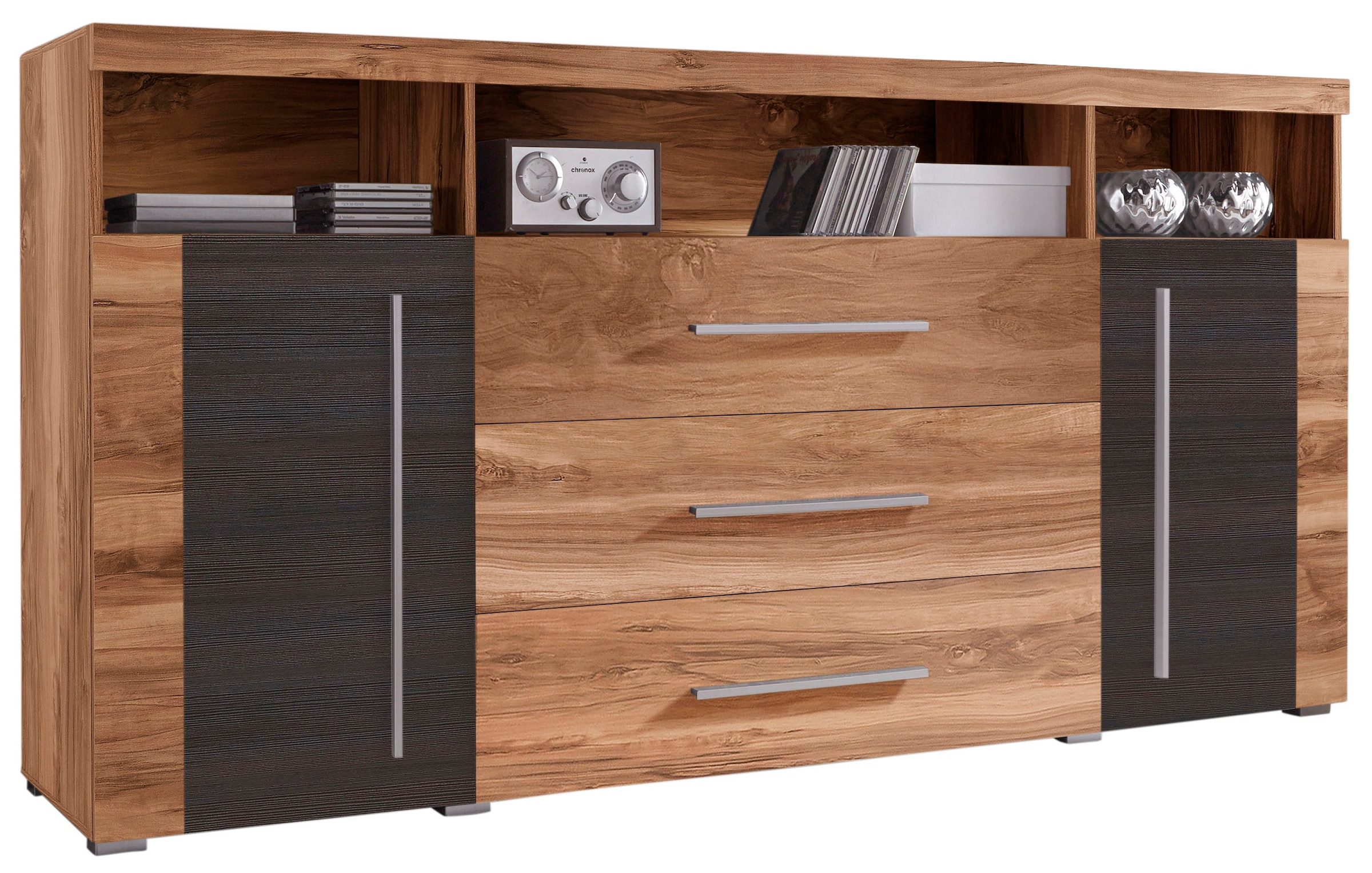 INOSIGN Sideboard »Roger,Breite 182cm, stilvolle Schrank, 2 Holztüren 3 Schubladen«, Kommode mit viel Stauraum, Einlegeböden verstellbar