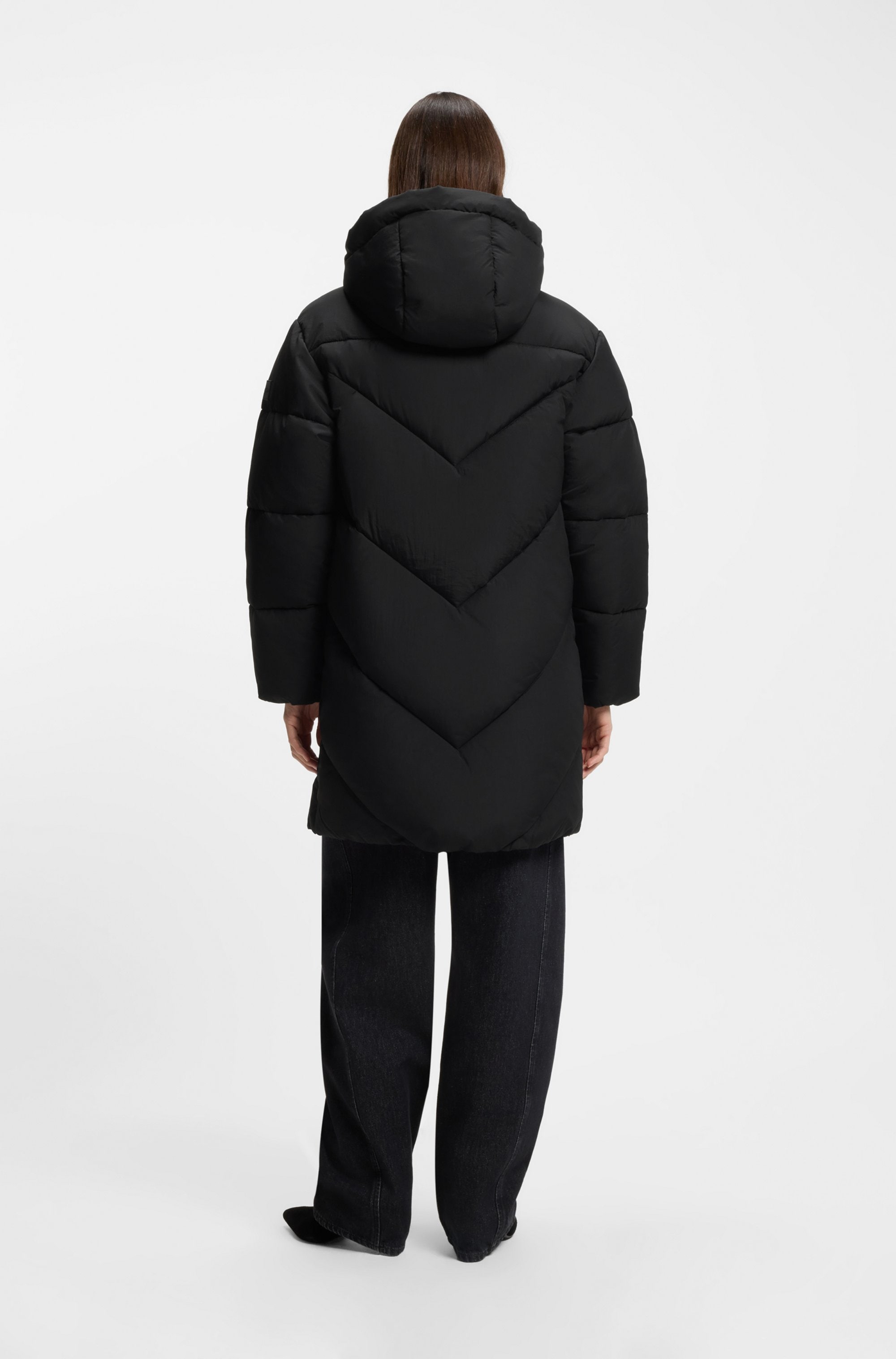 BOSS ORANGE Steppmantel »Piapolly Premium Damenmode« mit Kapuze, Chevron-Steppung