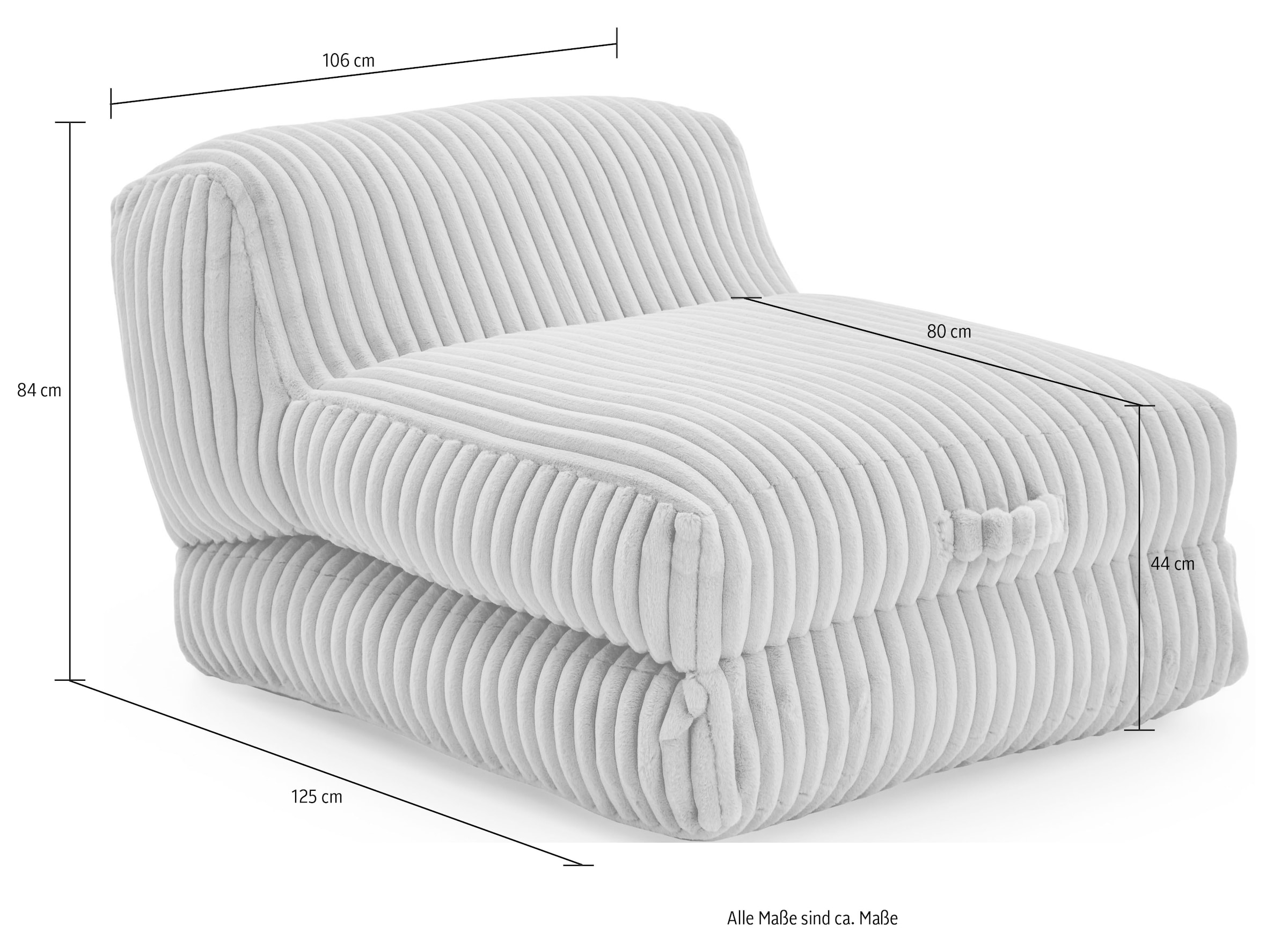 INOSIGN XXL-Sessel »Pia«, 2 Schlaffunktion Loungesessel Megacord, Größen, in online Pouf-Funktion kaufen und