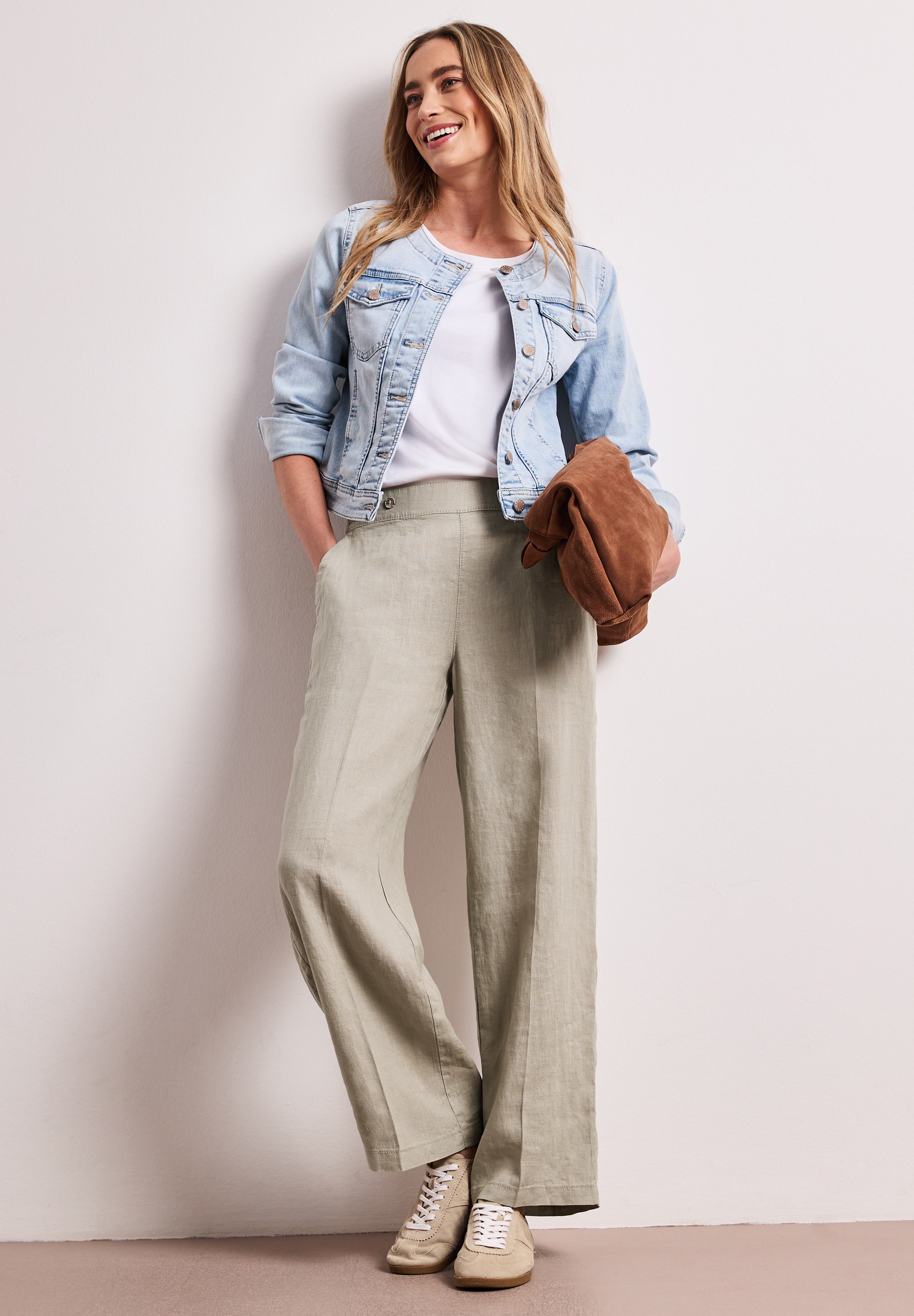 STREET ONE Stoffhose  im Loose Fit und aus Leinen