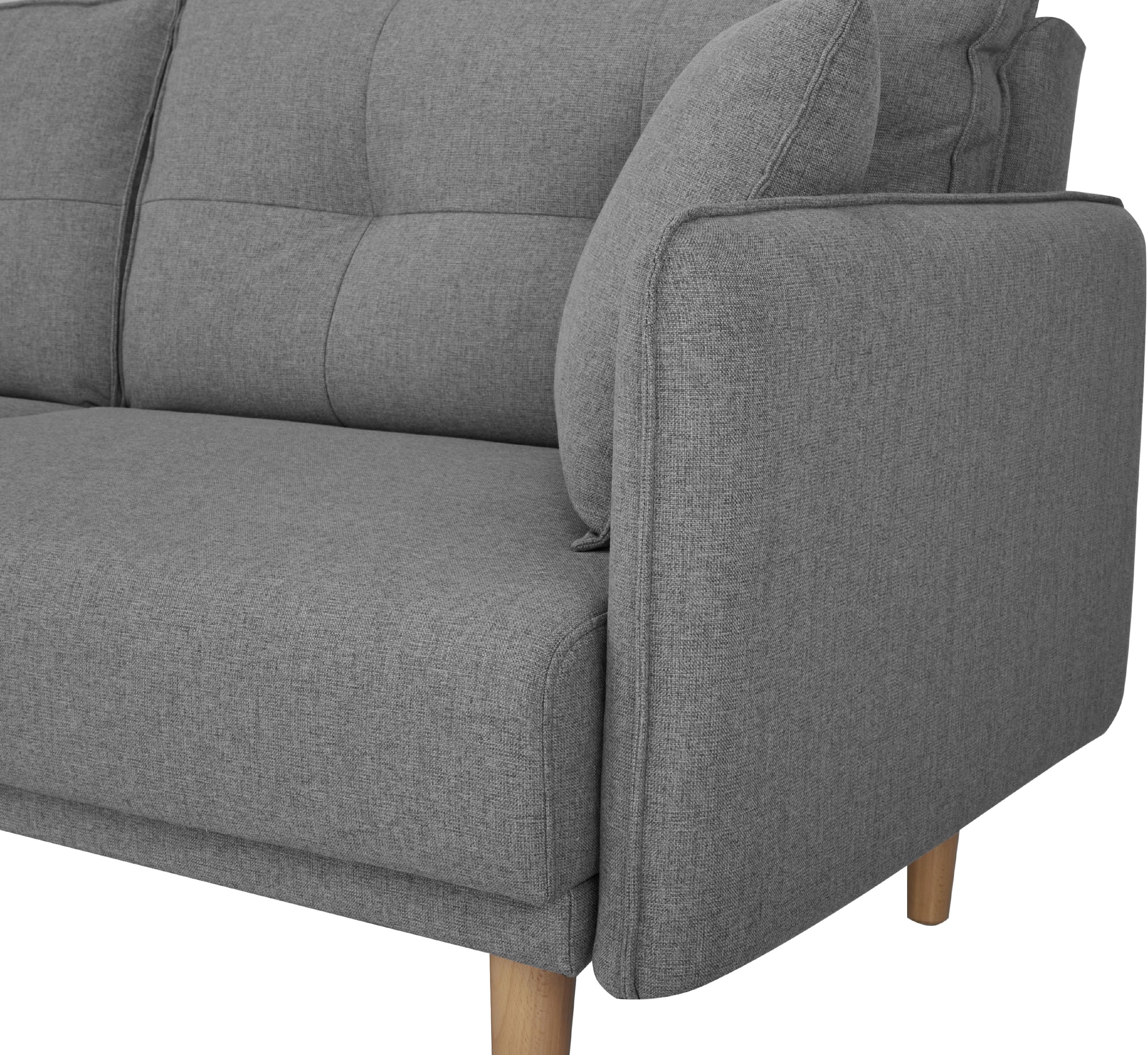 Home affaire Schlafsofa »SORENITY, 196 cm, 3-Sitzer, verstellbare Rückenlehne« Klappmechanismus, feiner Webstoff, natürliche Farben