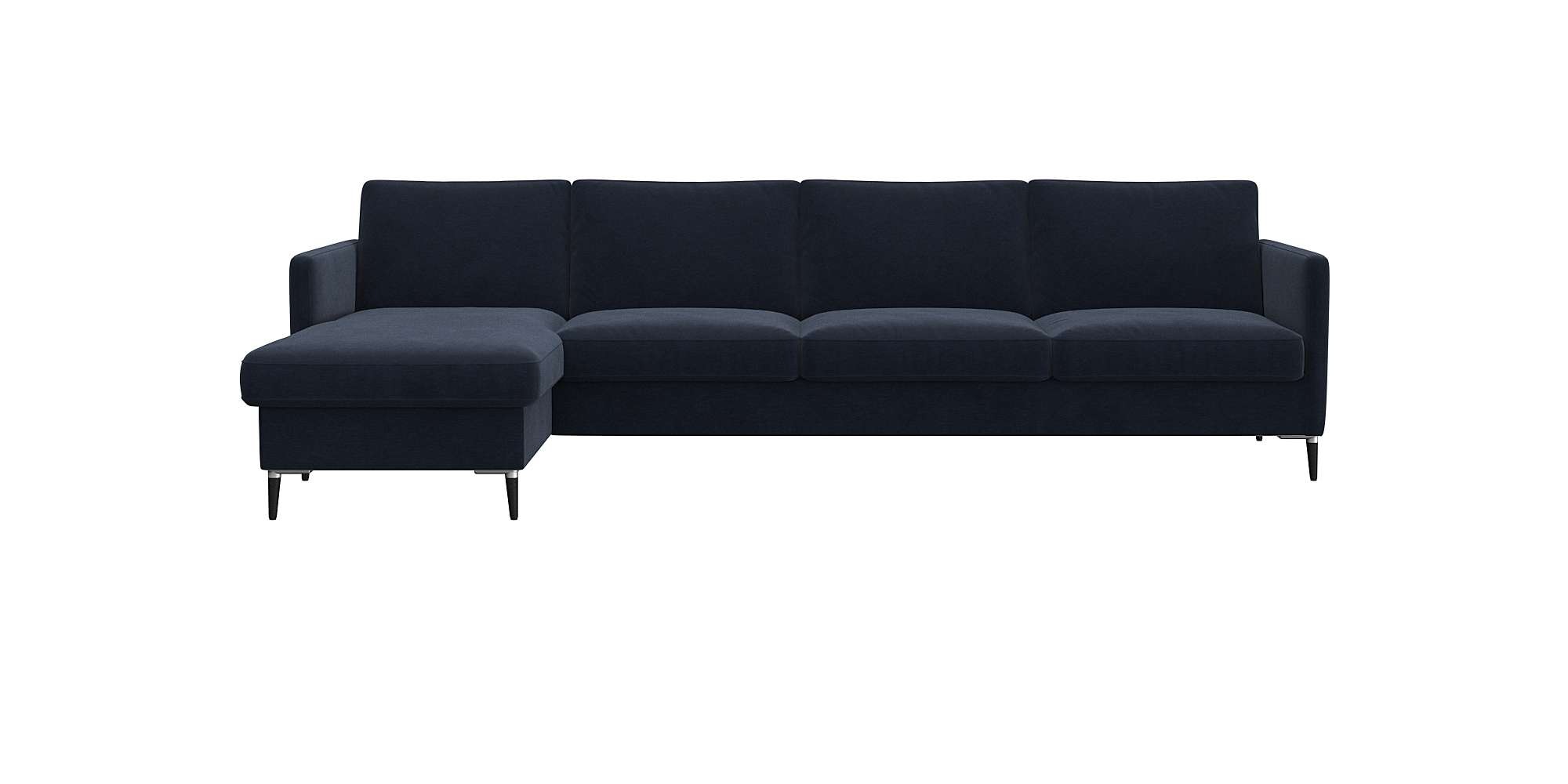 FLEXLUX Ecksofa »Fiore, L-Form«, schmale Armlehnen, Kaltschaum, Füße Alu+sc günstig online kaufen