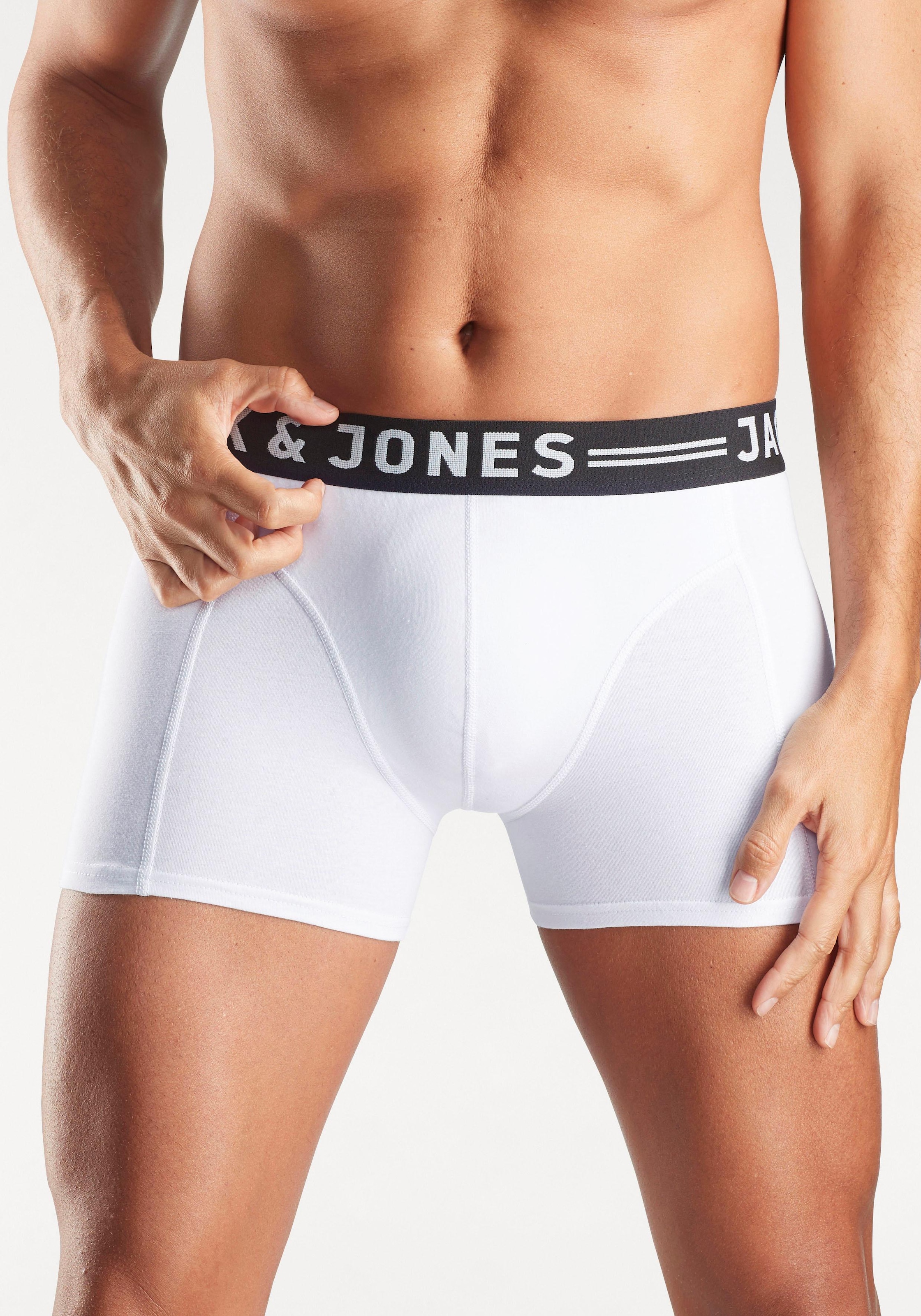 Jack & Jones Boxer »Sense Trunks« Packung, 3er-Pack, 3 Stk. Baumwollmischung, elastisches Bündchen