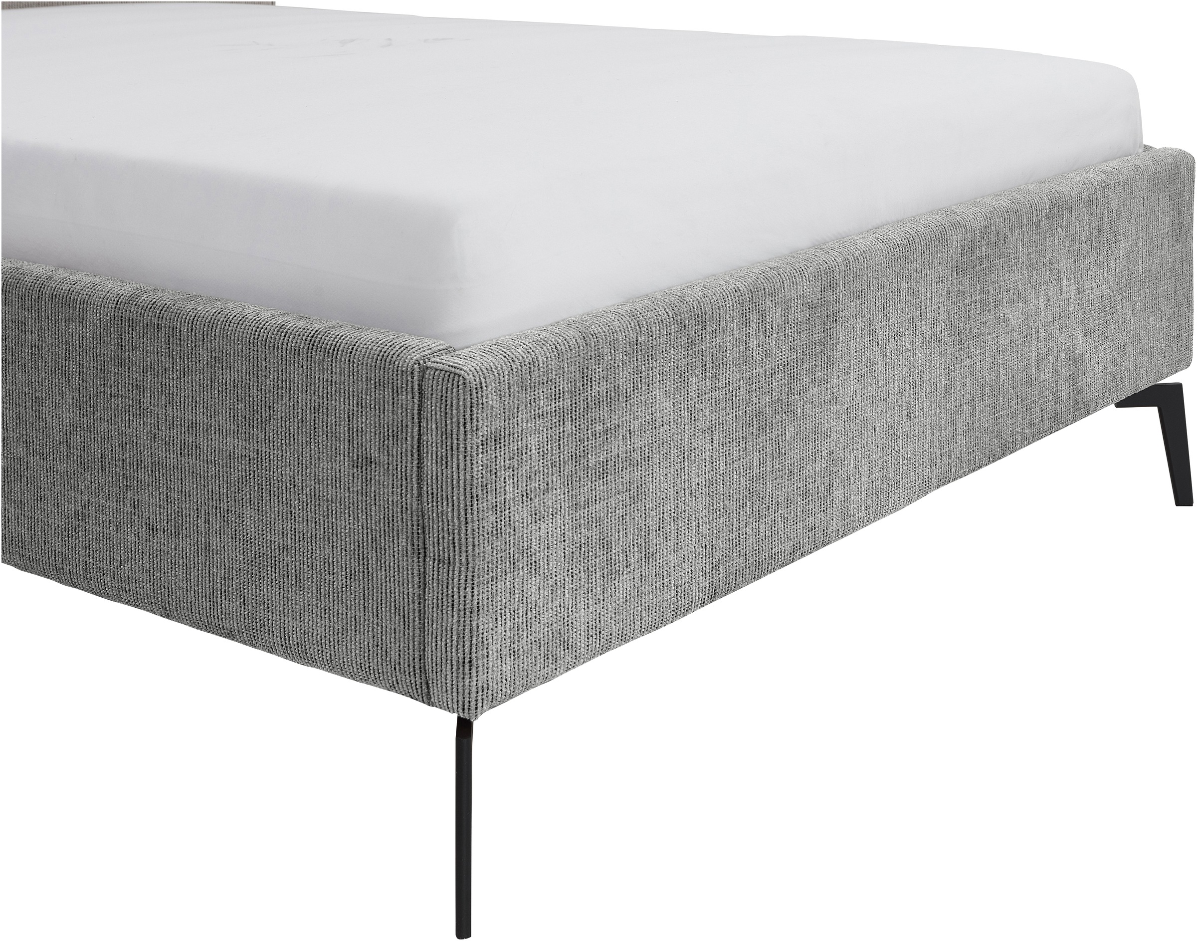 meise.möbel Polsterbett »Riva II«, mit schwarzen Metallfüßen, wahlweise mit Bettkasten