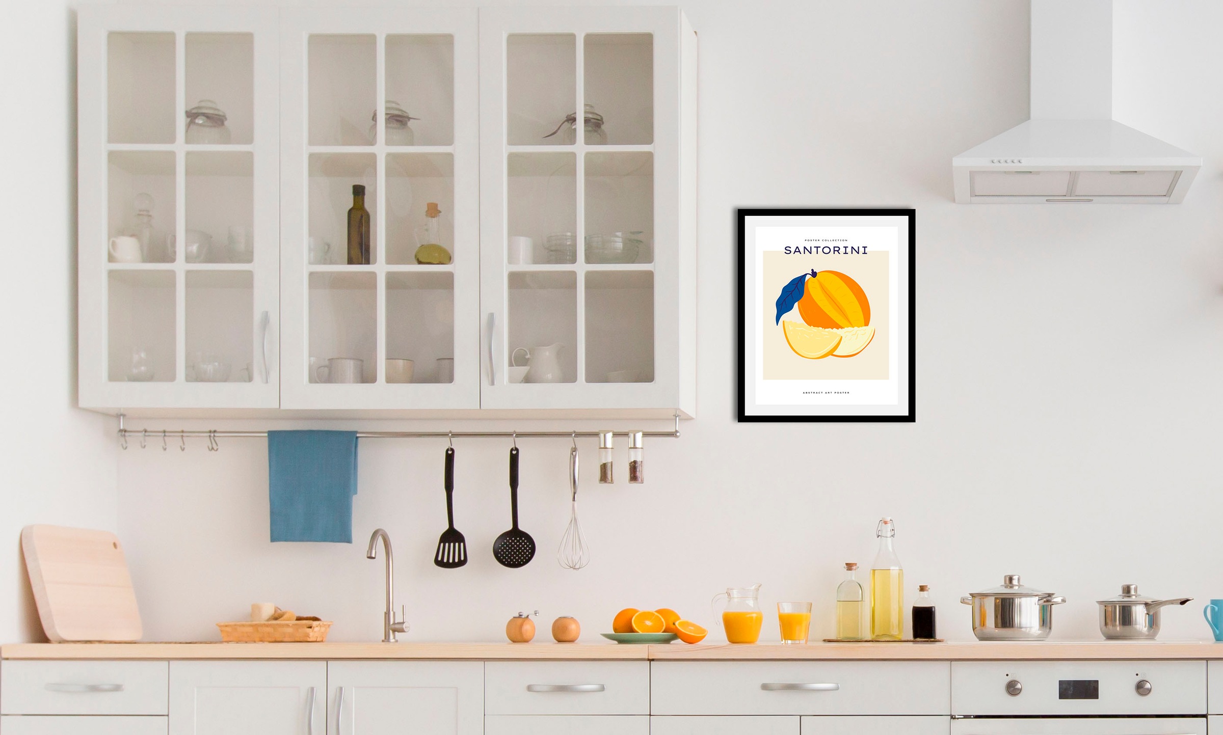 queence Bild »Santorini«, Obst-Obst Bilder-Kunst-Abstrakt-Essen-Lebensmitte günstig online kaufen