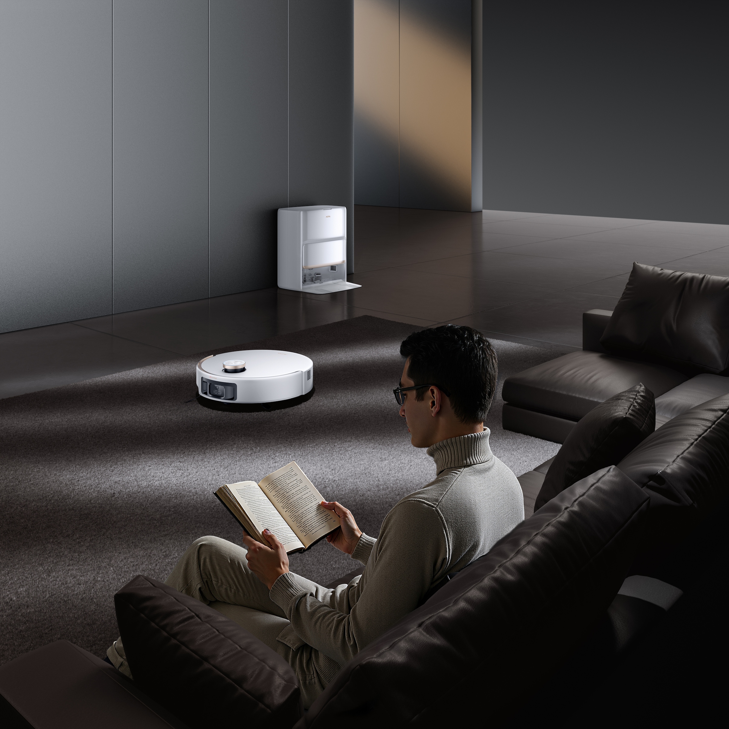 Mova Saugroboter »Z60 Ultra Roller Complete, App- & Sprachsteuerung,« Vollautomatische Basisstation, Anti-Verhedderungsbürste,