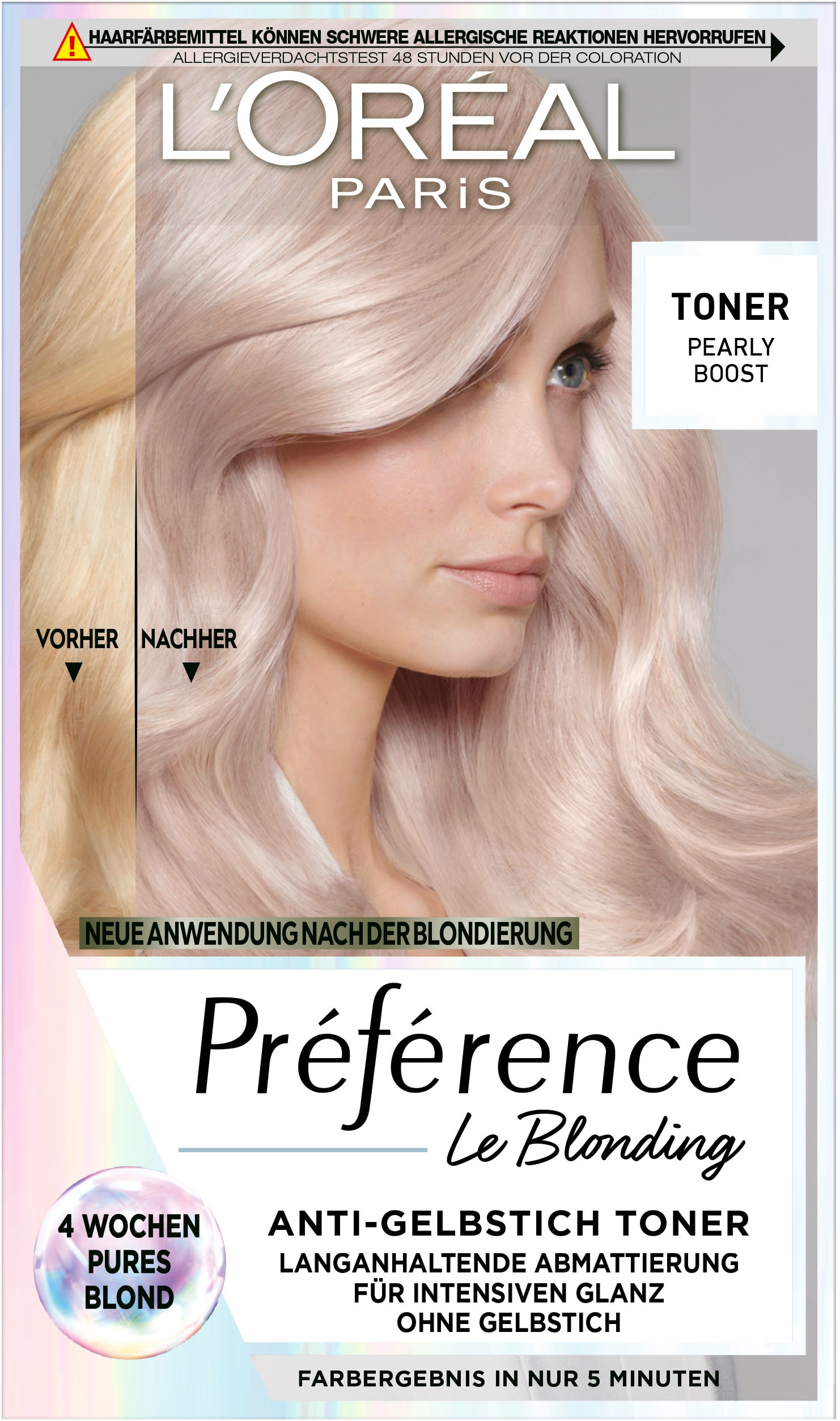 L'ORÉAL PARIS Coloration »Préférence Le Blonding Toner« mit pflegender Formel Pearly Boost Empfohlen für blondiertes und aufgehelltes Haar