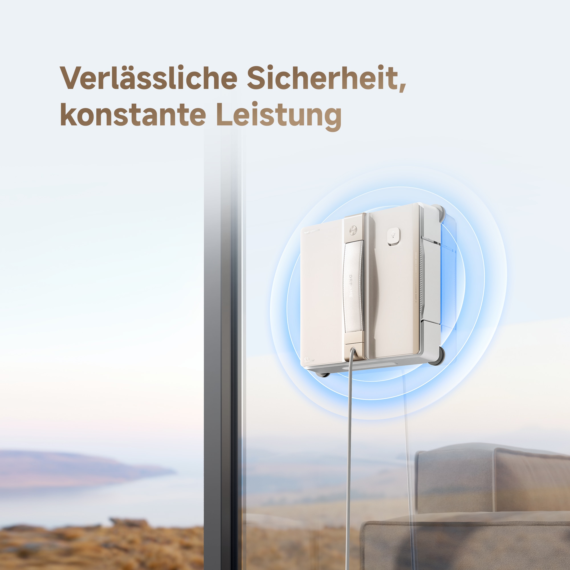 Dreame Fensterputzroboter »C1«, KI-Routenplanung, 5.000Pa Saugkraft, Hindernisvermeidung