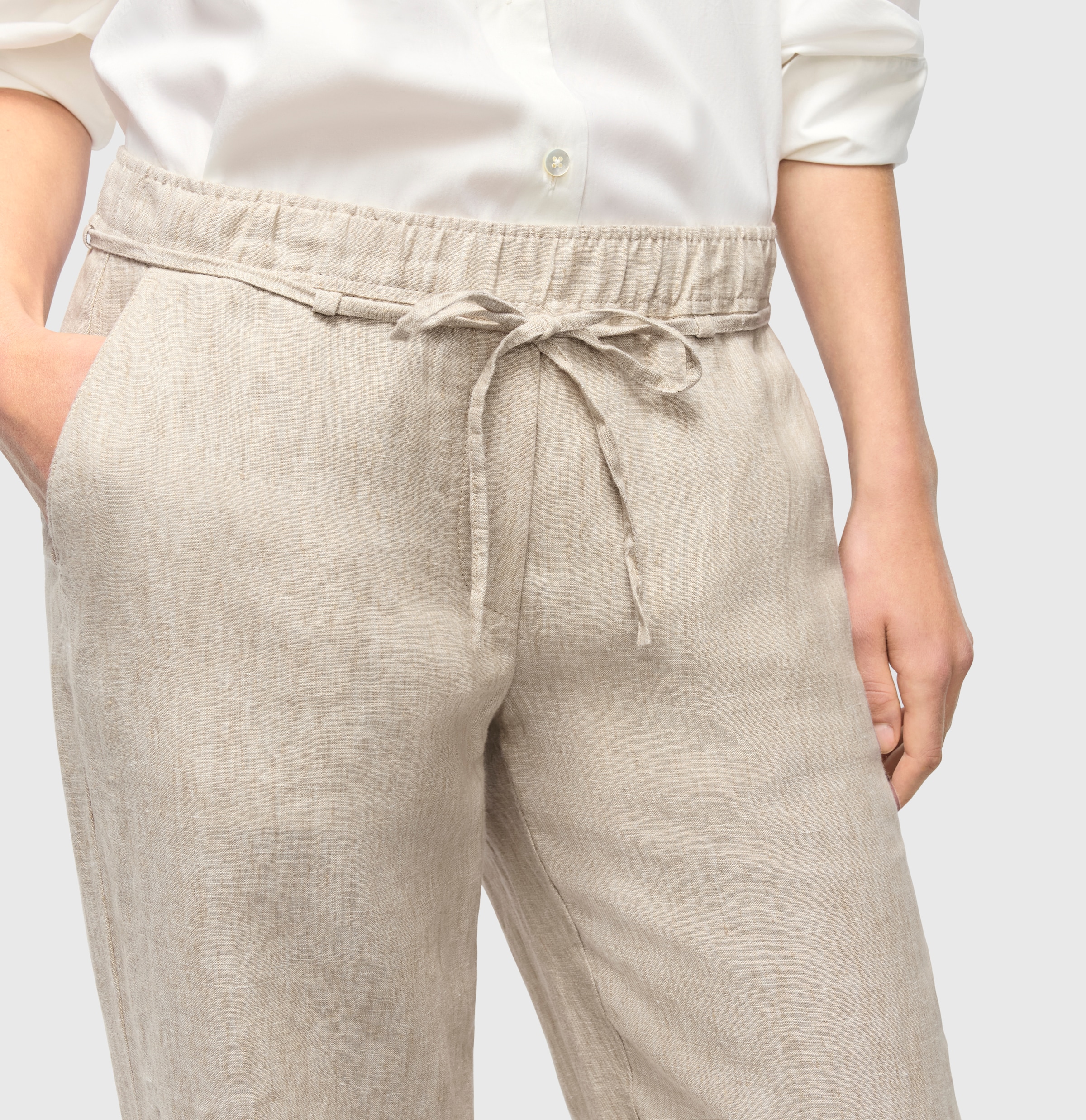 MAC Leinenhose »CHIARA BELT«  Sommerhose Wide Fit, mit geradem, weitem Bein