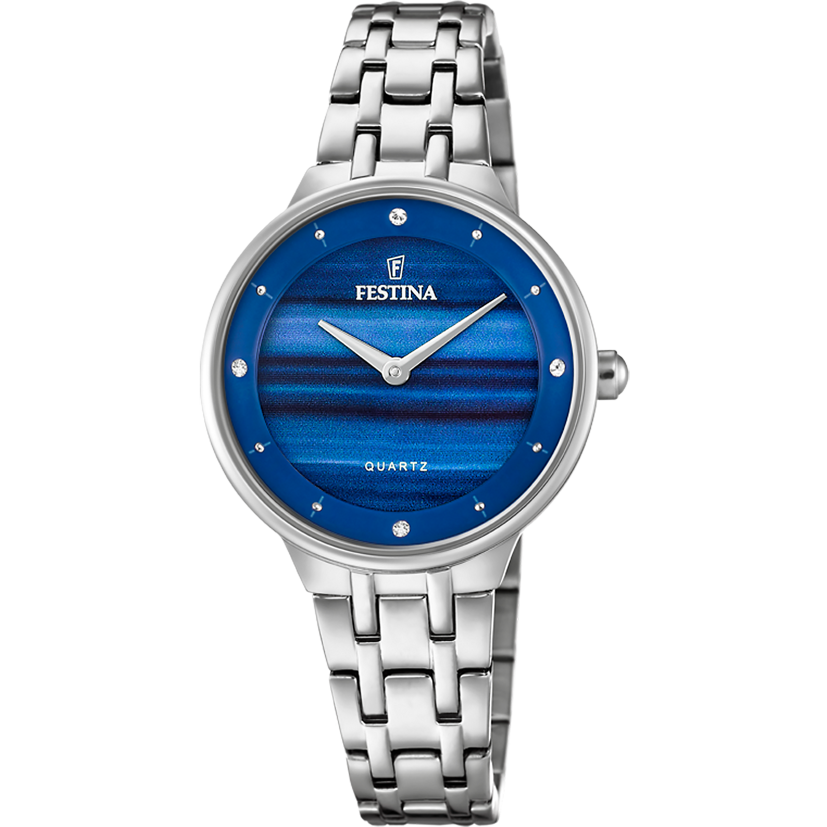 Festina Quarzuhr »Mademoiselle« Armbanduhr, Damenuhr, Edelstahlarmband, analog, Zirkonia (synth.)