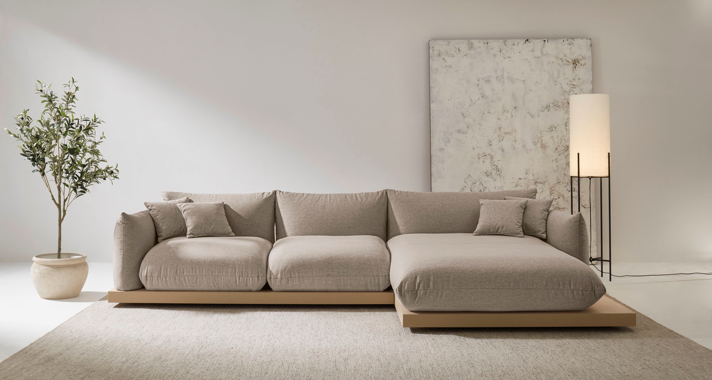 OTTO home Ecksofa »Kalix, Polsterecke mit kräftigem Holz-Plateau, moderne C günstig online kaufen