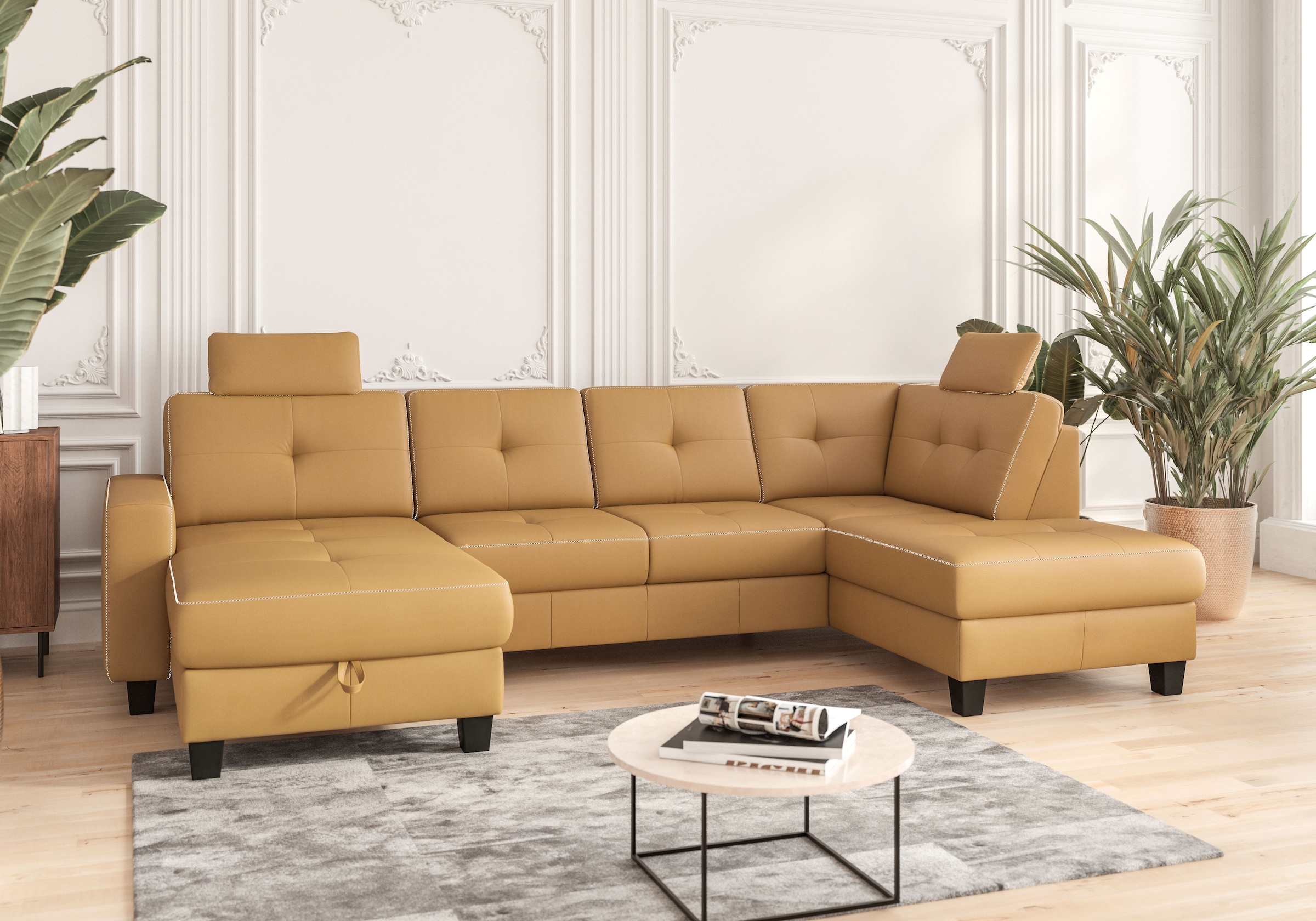 Places of Style Wohnlandschaft »Varese«, wahlweise mit Bettfunktion und Bettkasten