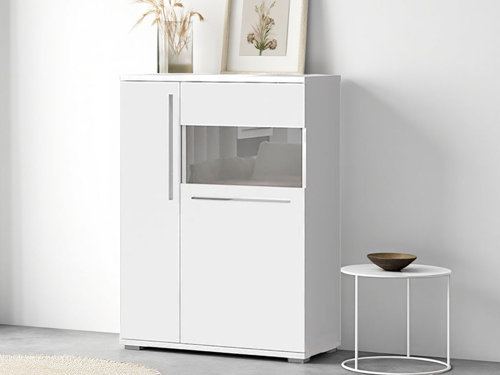 Places of Style Highboard »Piano Vitrine«, UV lackiert, Soft-Close Funktion