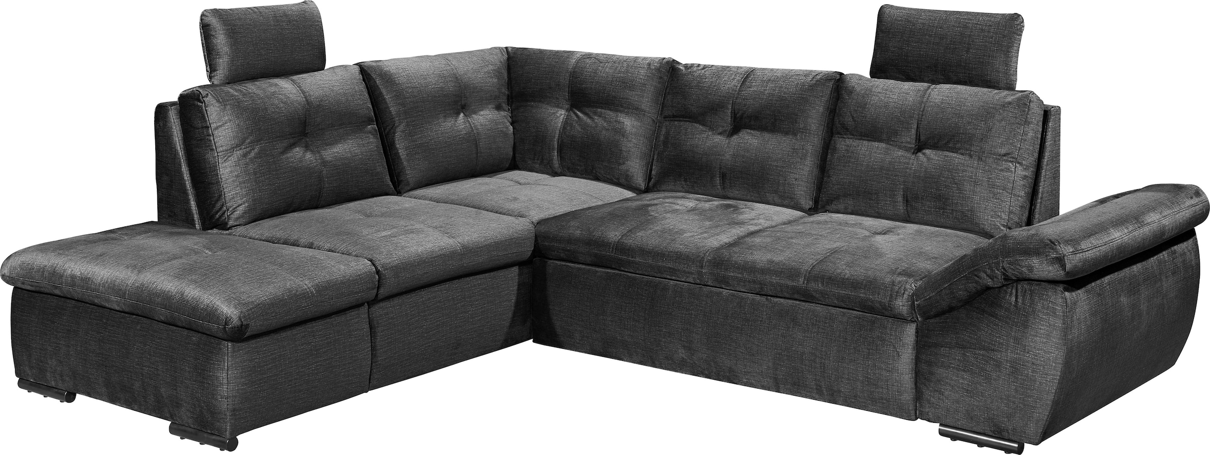 ED EXCITING DESIGN Ecksofa »Alija L-Form« mit Bettfunktion, Bettkasten, Armteilverstellung & Kopfstützen