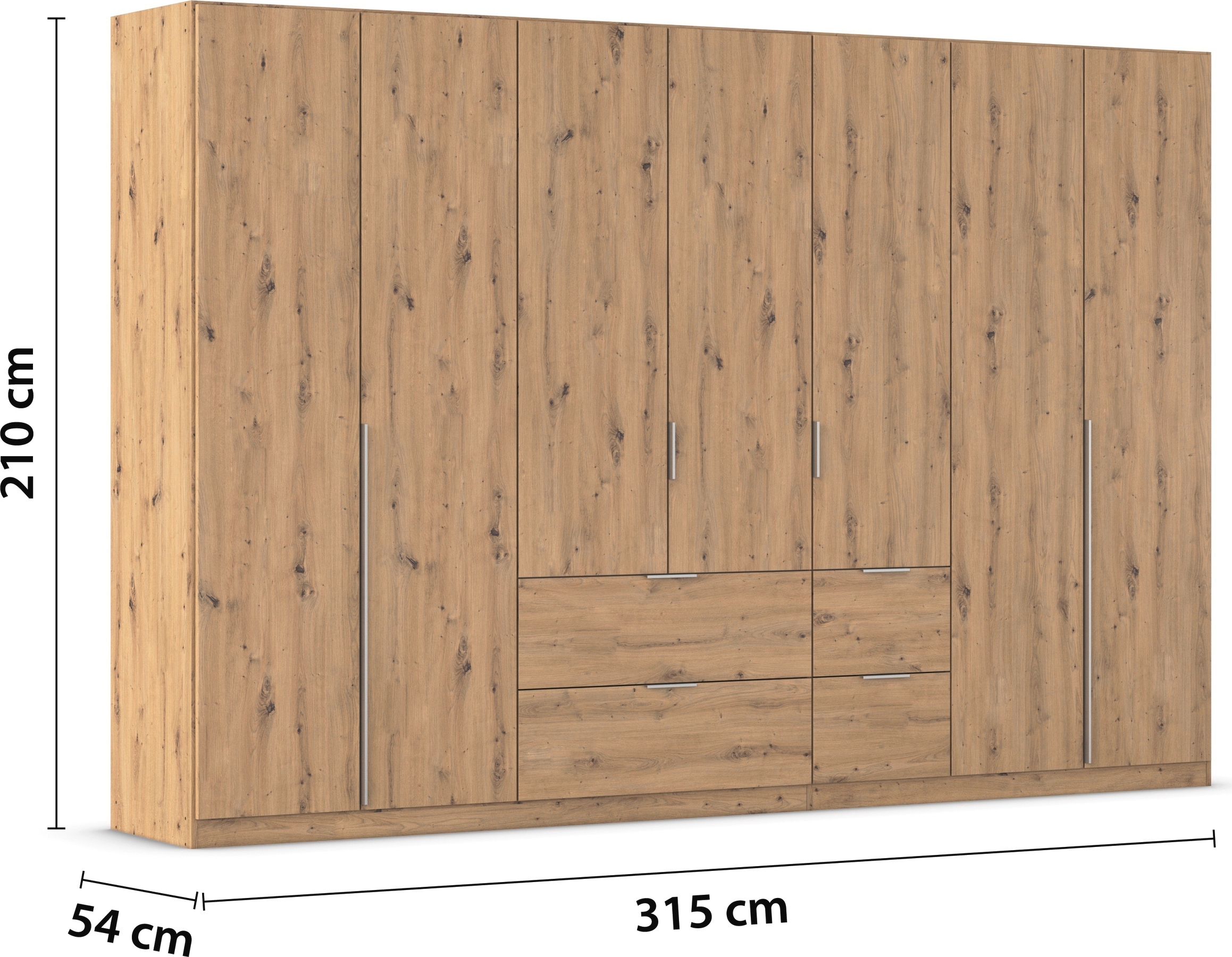 rauch Drehtürenschrank »Kleiderschrank Schrank Garderobe AGORDO mit Dekor- oder Hochglanzfront«, (in zwei Griff-Farben mit Dekor- oder Hochglanzfront), mit Außenschubkästen, in 6 Breiten und 2 Höhen MADE IN GERMANY