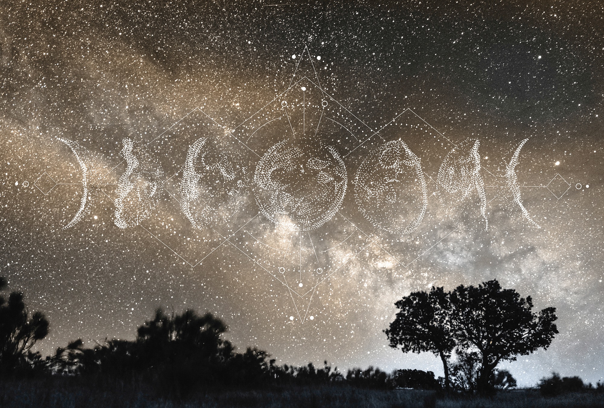 Architects Paper Fototapete »Atelier 47 Moon Phases 1« kontrastfarbene Deta günstig online kaufen