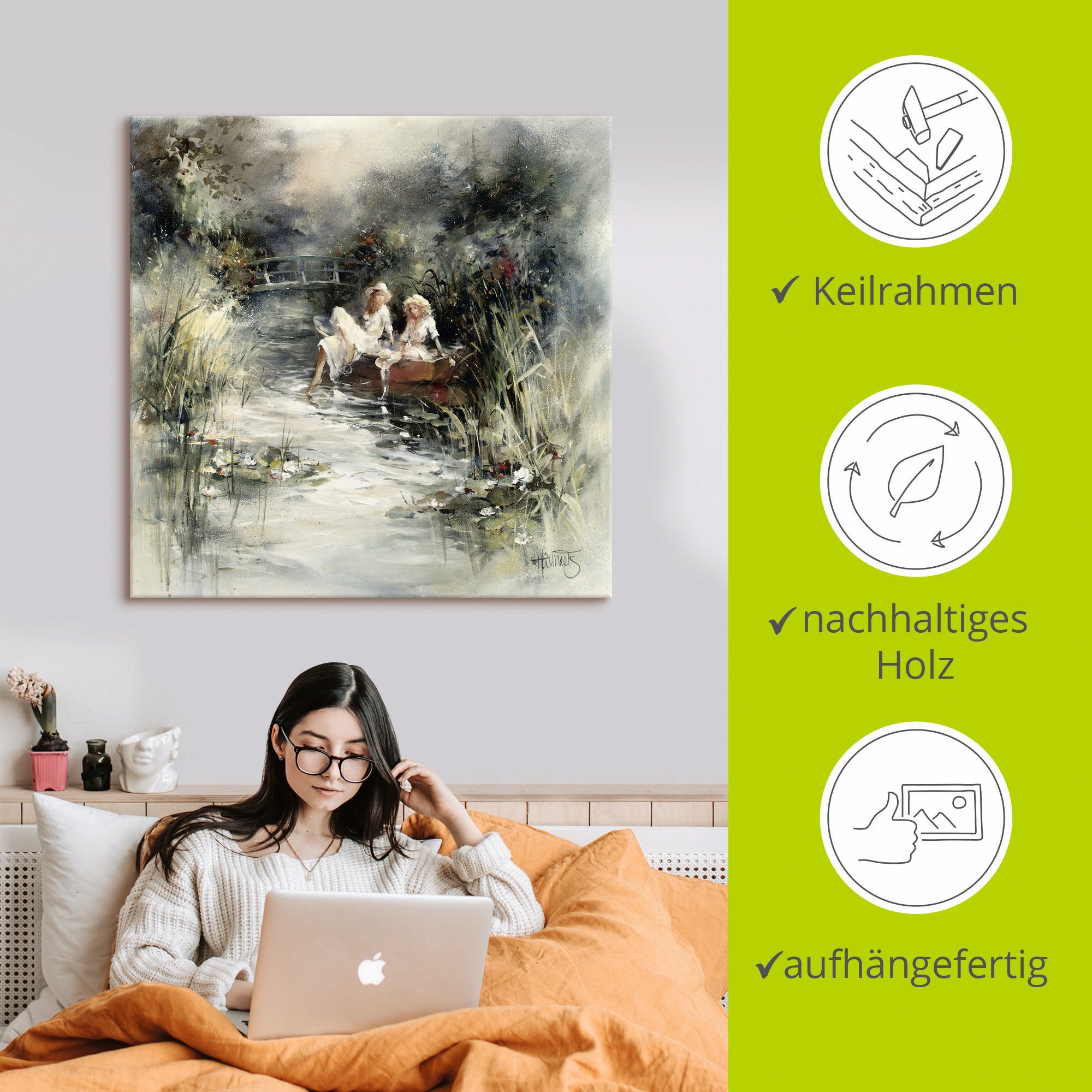 Artland Wandbild »Frühlingsschein«, Frau, (1 St.), als Leinwandbild, Poster, Wandaufkleber in verschied. Größen